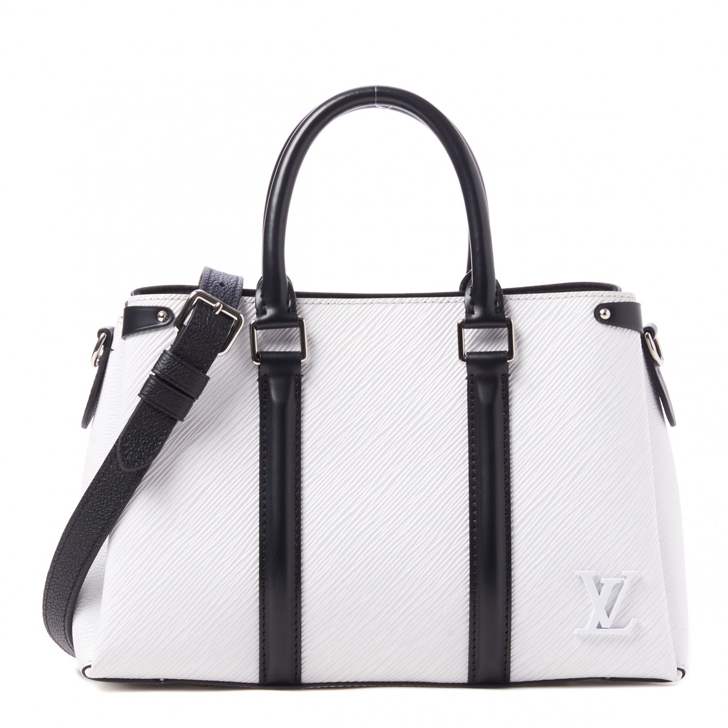 Louis Vuitton SOUFFLOT BB -OPTIC Epi Black White Handbag