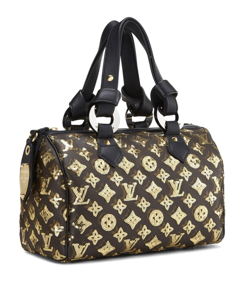 Louis Vuitton ECLIPSE LIMITED EDITION SPEEDY 30 Monogram Gold Handbag