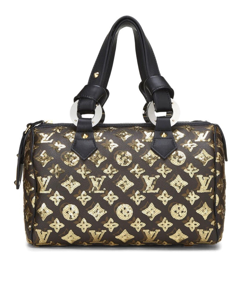Louis Vuitton ECLIPSE LIMITED EDITION SPEEDY 30 Monogram Gold Handbag