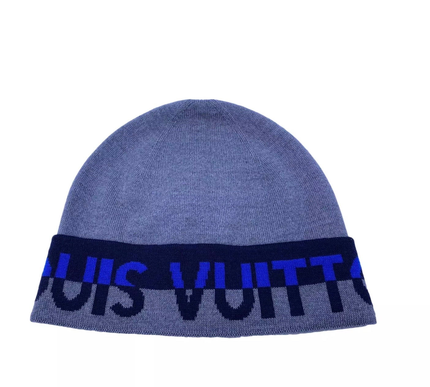 Louis Vuitton HORIZON WOOL BEANIE HAT Blue Grey
