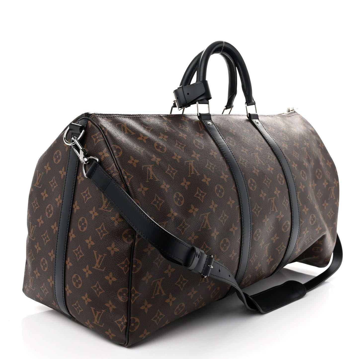Louis Vuitton MACASSAR KEEPALL BANDOULIÈRE 55 Monogram Travel Bag