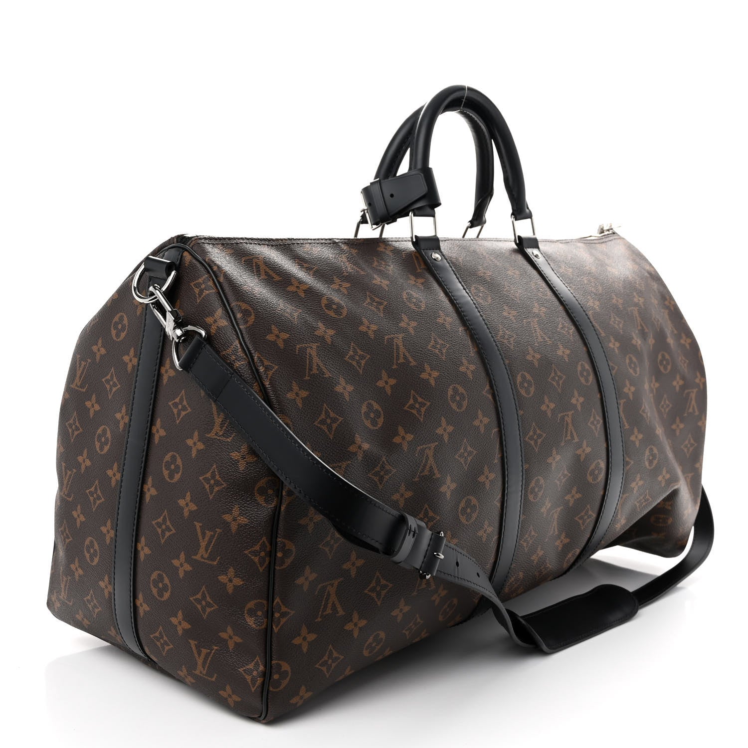 Louis Vuitton MACASSAR KEEPALL BANDOULIÈRE 55 Monogram Travel Bag