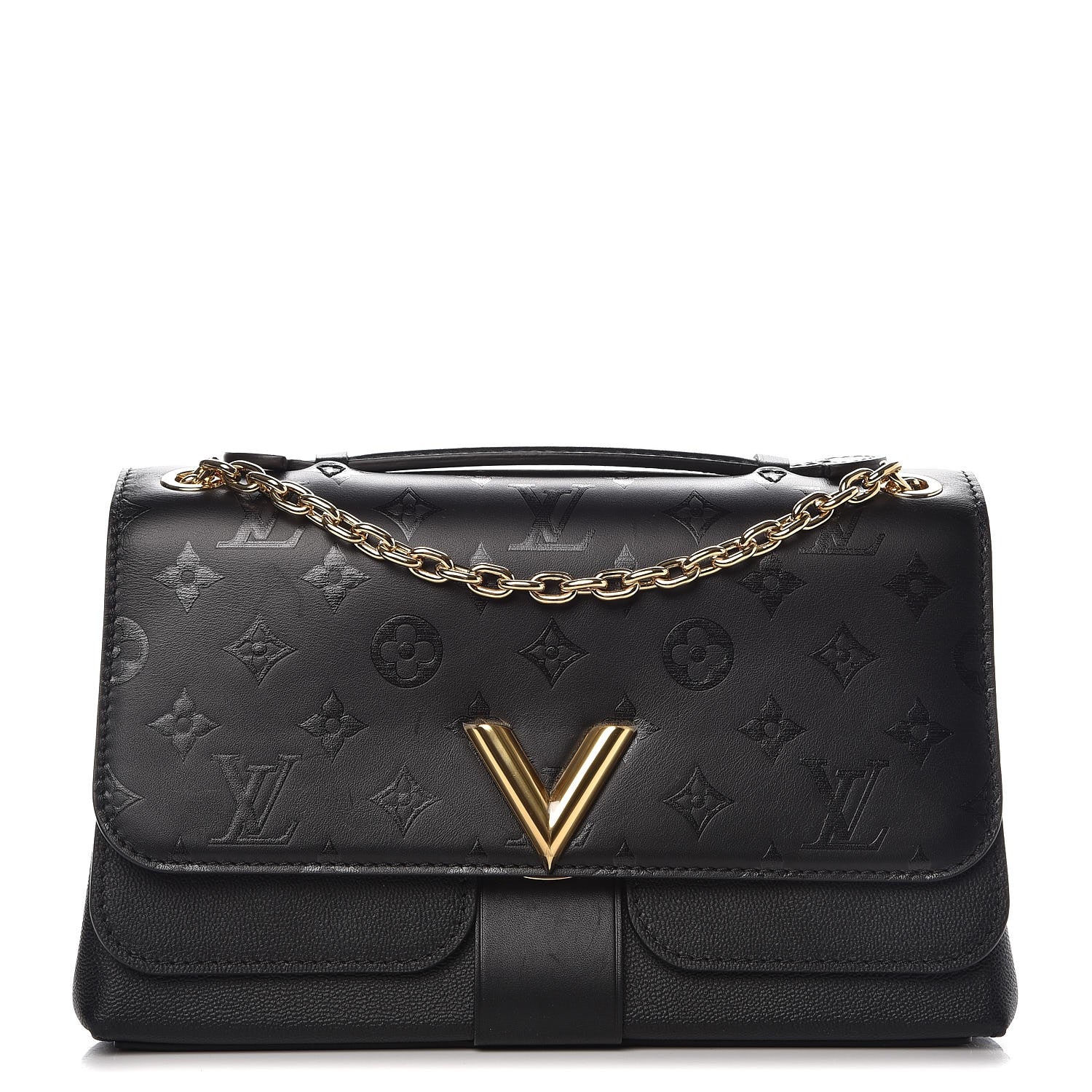 Louis Vuitton CUIR PLUME ECUME VERY Monogram Handbag