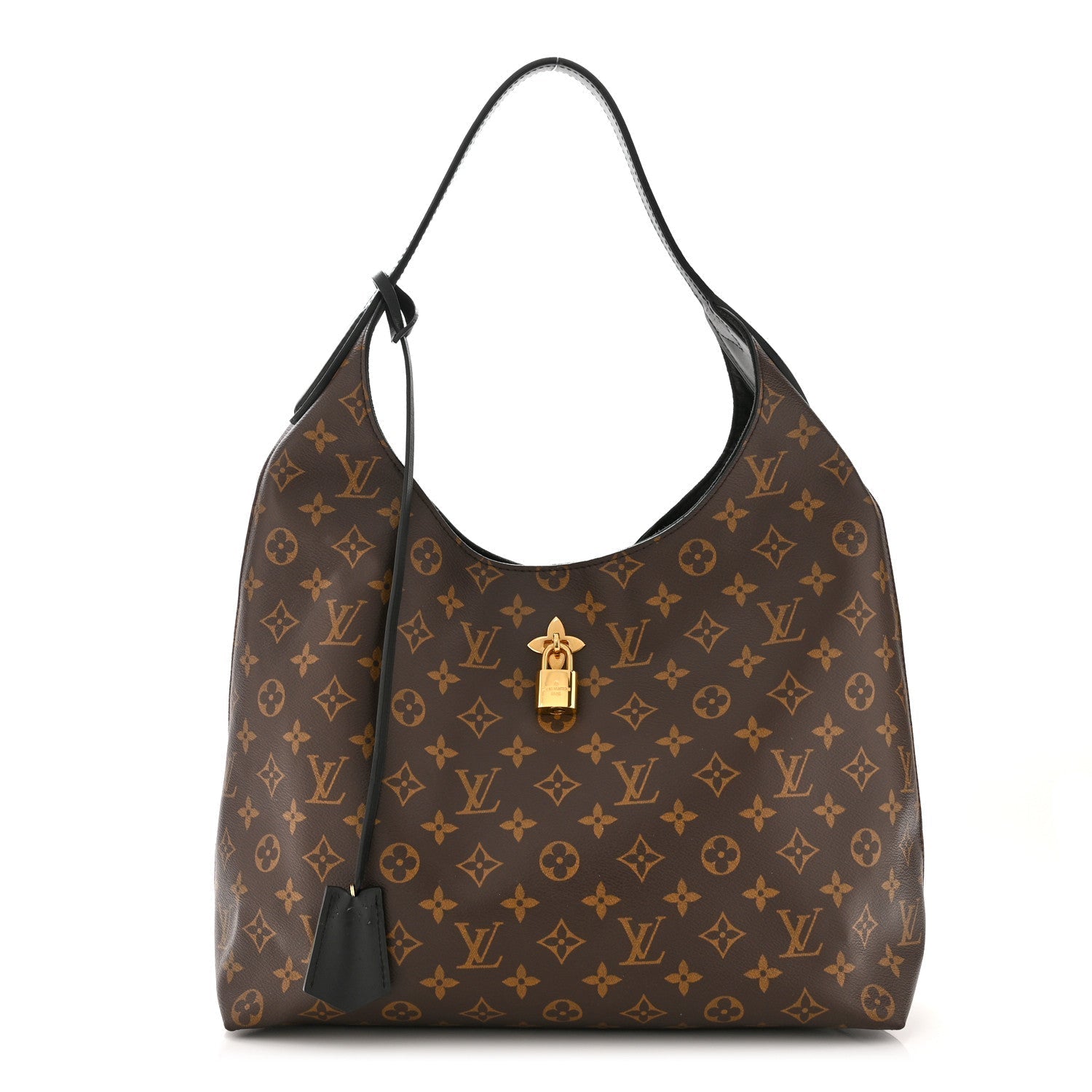 Louis Vuitton FLOWER HOBO Monogram Black Shoulder Bag Bag Black