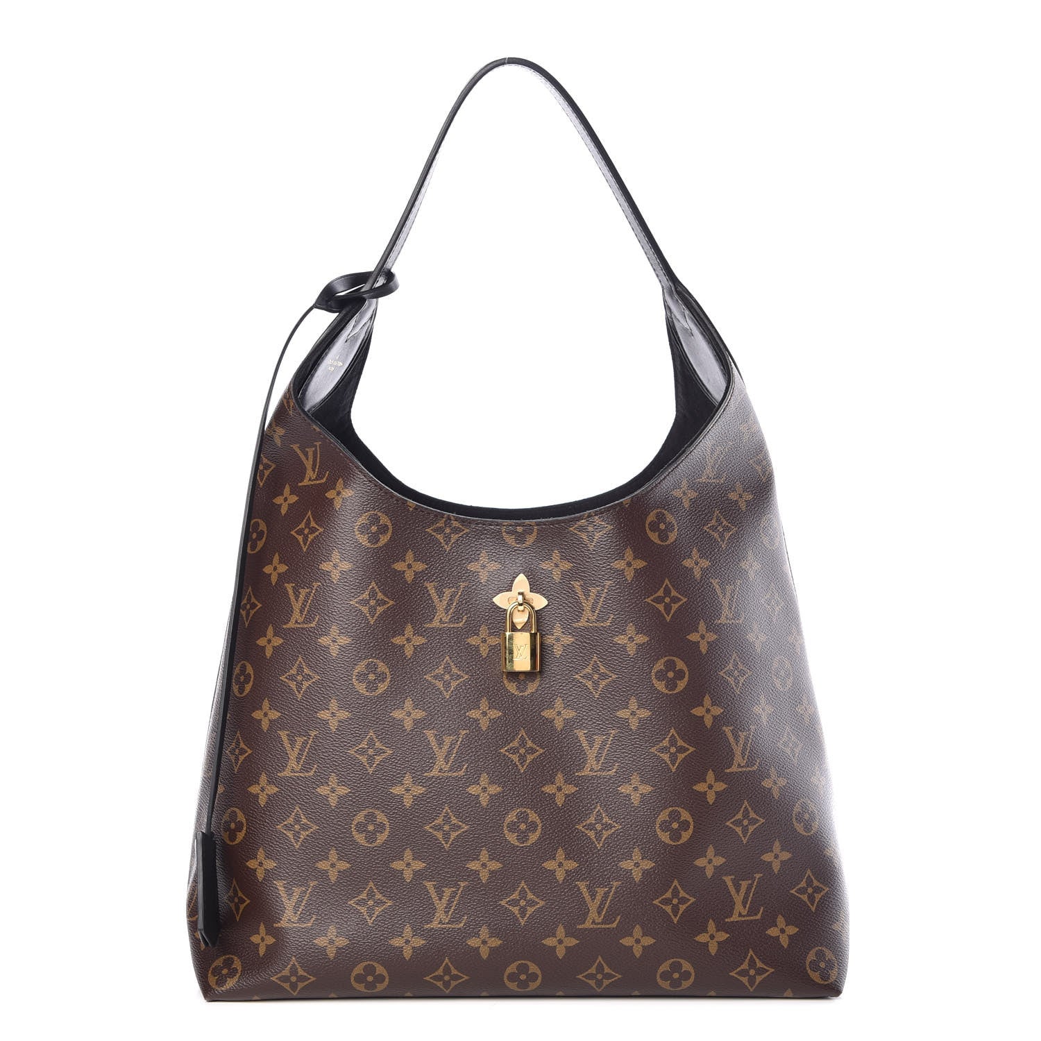 Louis Vuitton FLOWER HOBO Monogram Black Shoulder Bag Bag Black