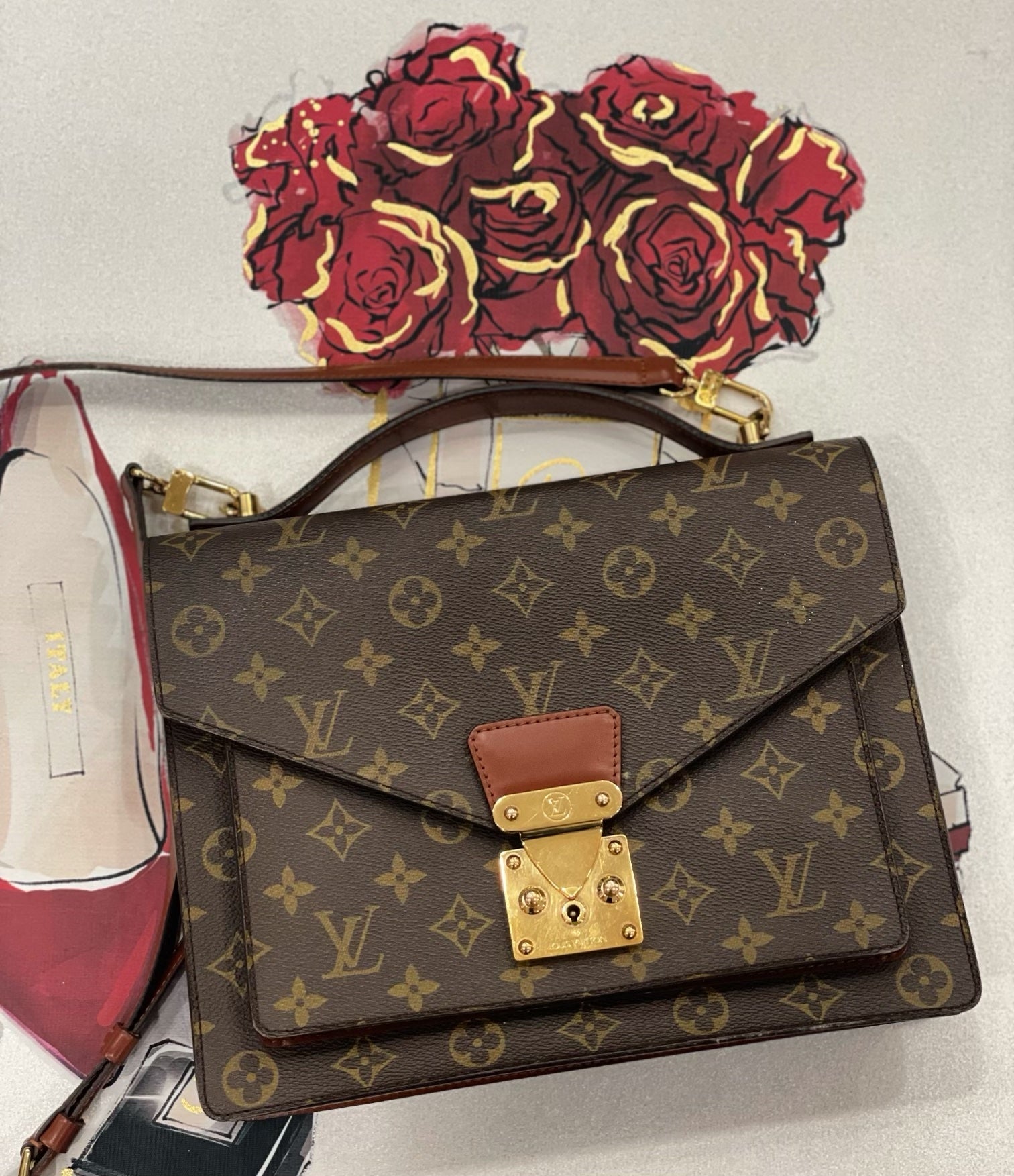 Louis Vuitton MONCEAU Monogram Shoulder Bag
