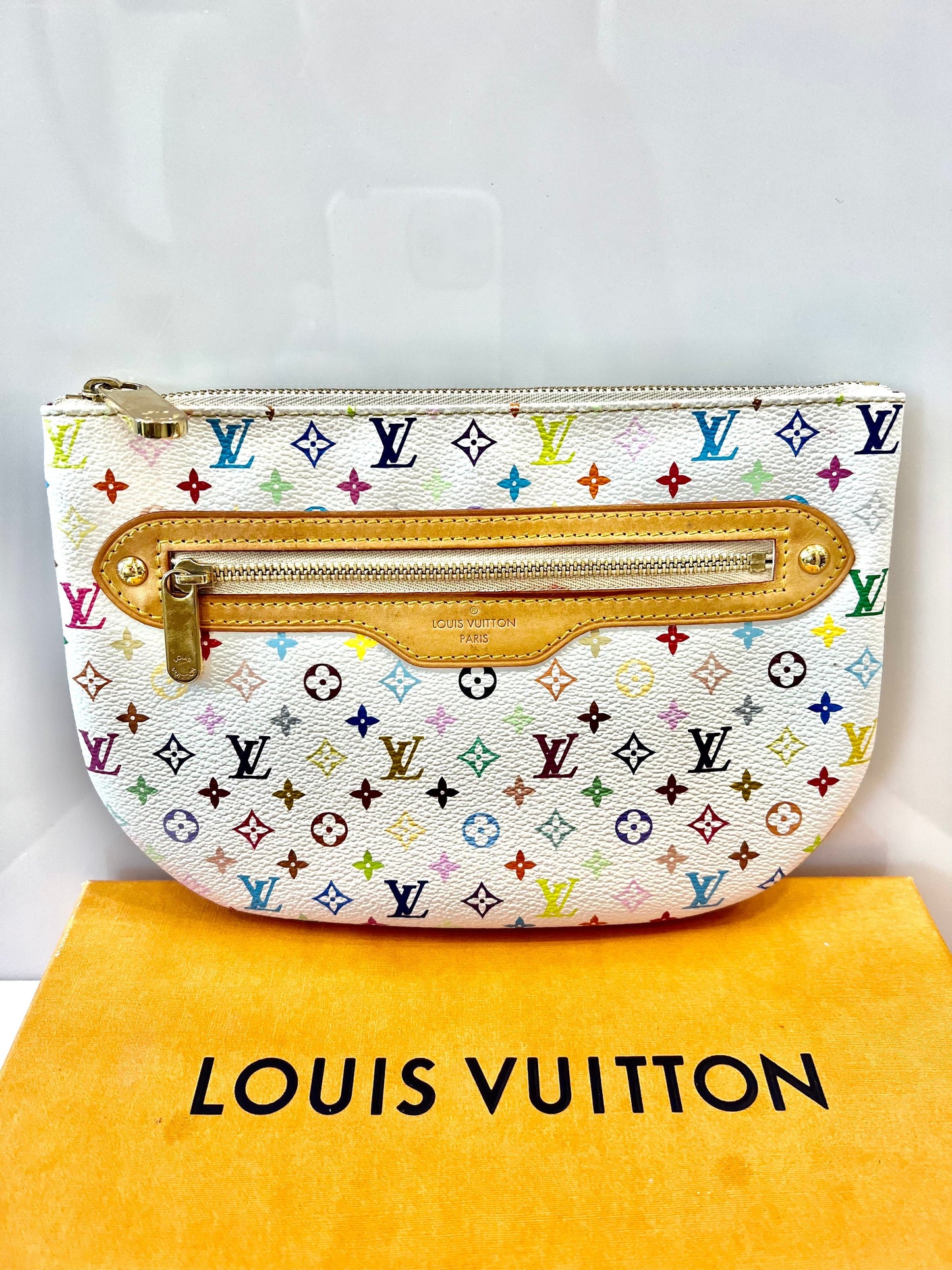 Louis Vuitton POCHETTE PLATE GM Monogram Multicolor Clutch Bag