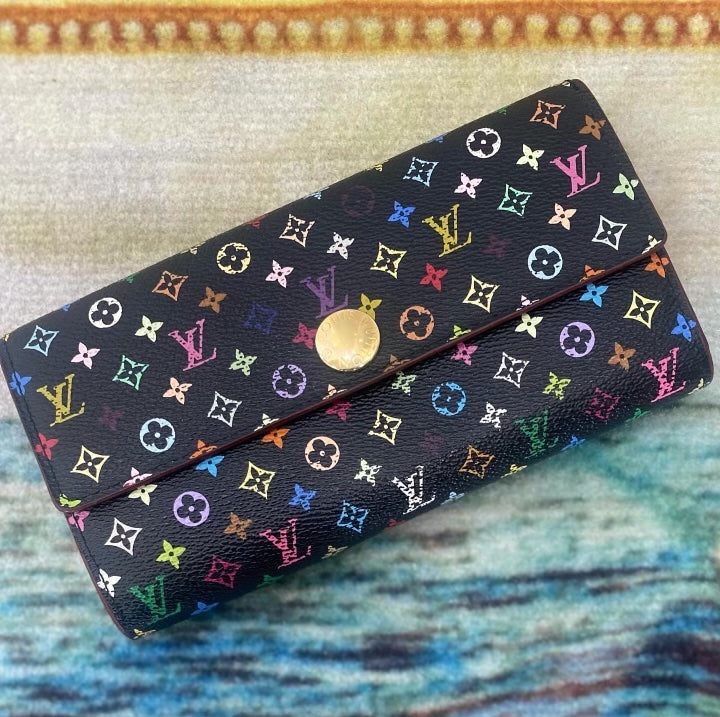 Louis Vuitton SARAH Monogram Multicolor Wallet Case Wallet 1