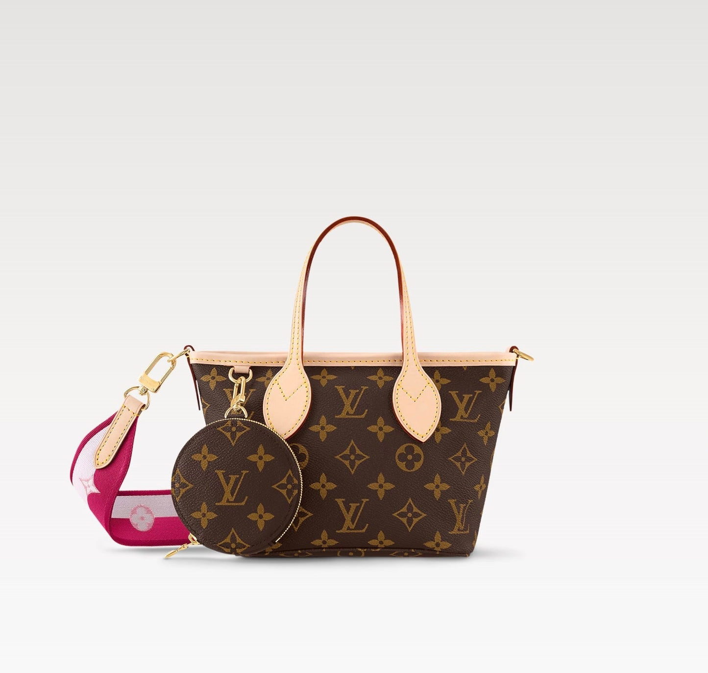 Louis Vuitton BB PEONY Monogram Pink Neverfull Tote Bag