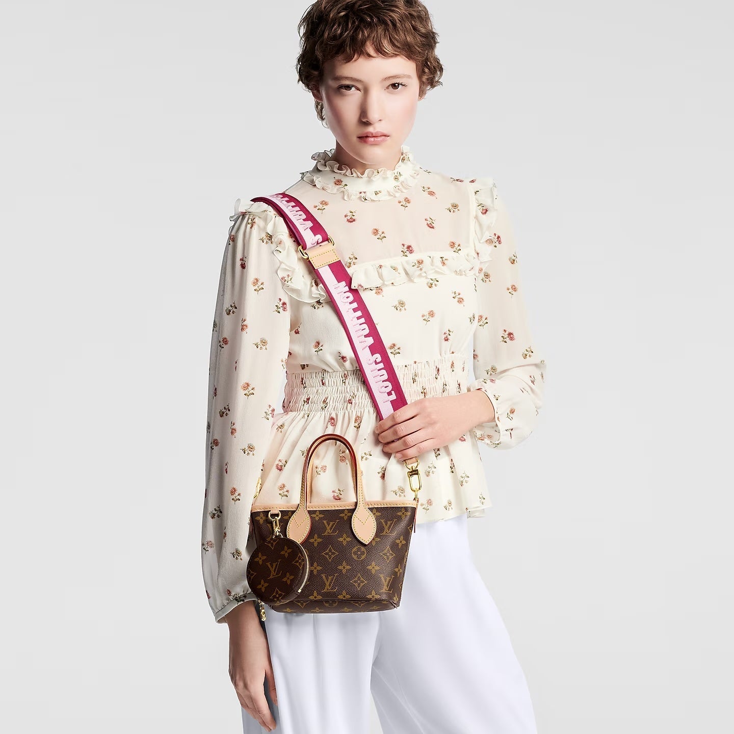 Louis Vuitton BB PEONY Monogram Pink Neverfull Tote Bag