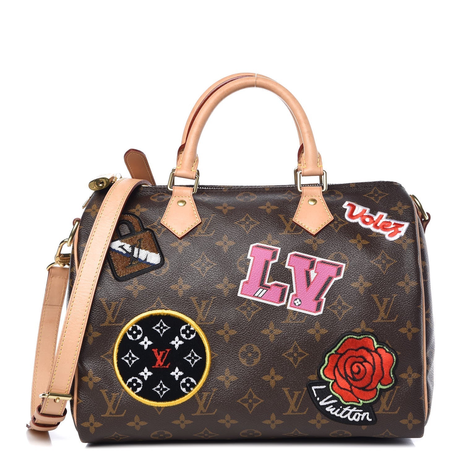 Louis Vuitton PATCHES SPEEDY 30 Monogram Handbag