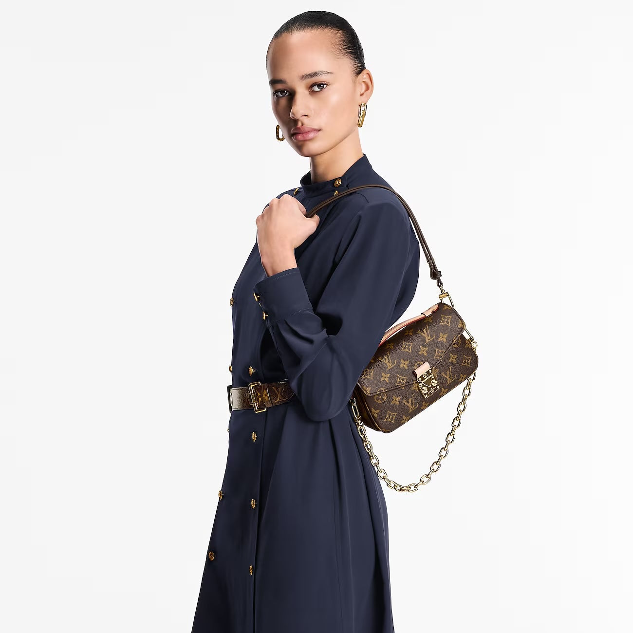 Louis Vuitton POCHETTE MÉTIS EAST WEST Monogram Metis Clutch Bag