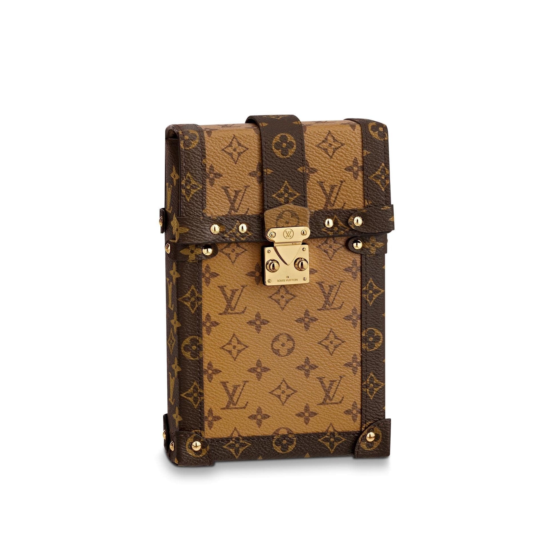 Louis Vuitton REVERSE VERTICAL TRUNK POCHETTE Monogram Clutch Bag