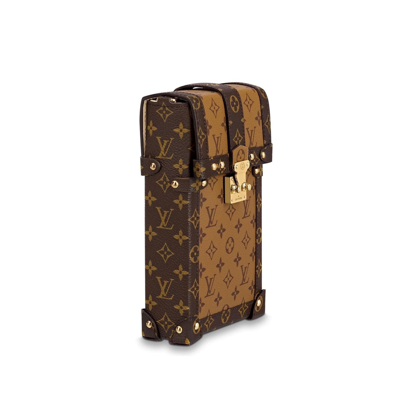 Louis Vuitton REVERSE VERTICAL TRUNK POCHETTE Monogram Clutch Bag