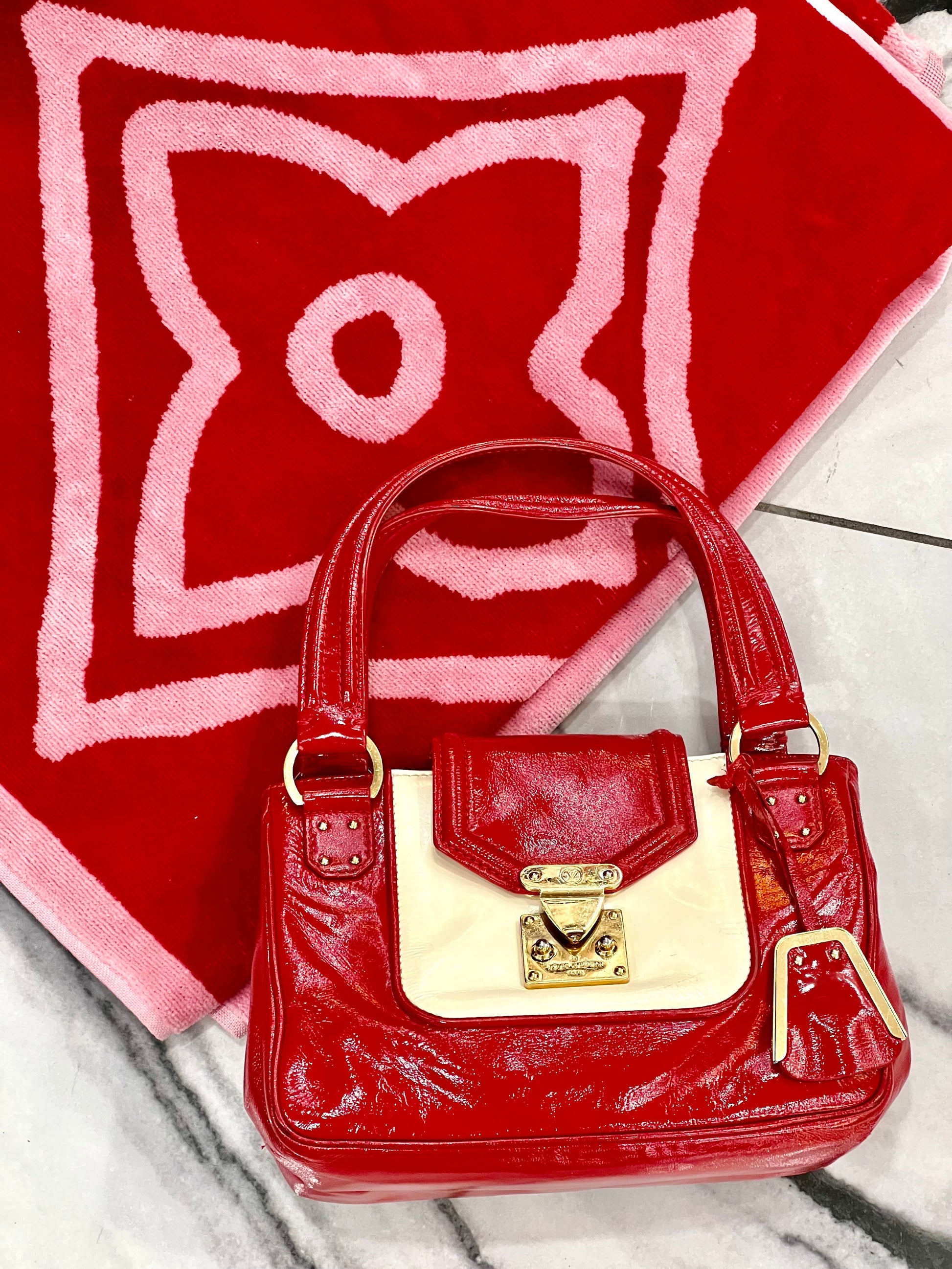 Louis Vuitton CRUISE SAC BICOLOR Leather Vernis Handbag