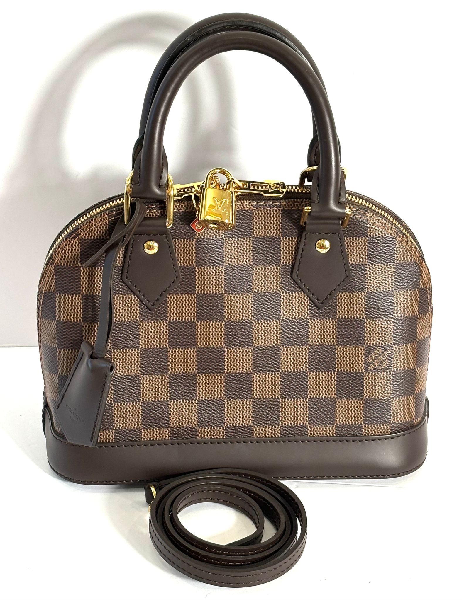 Louis Vuitton EBENE ALMA BB Damier Canvas Handbag