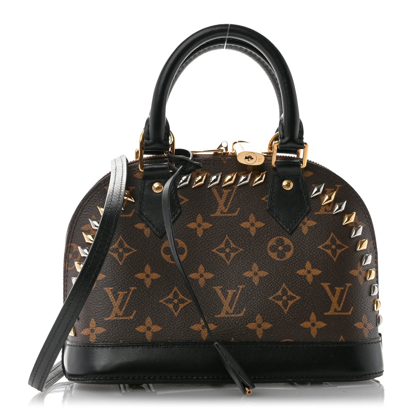 Louis Vuitton MACASSAR STUDDED ALMA BB Monogram Handbag