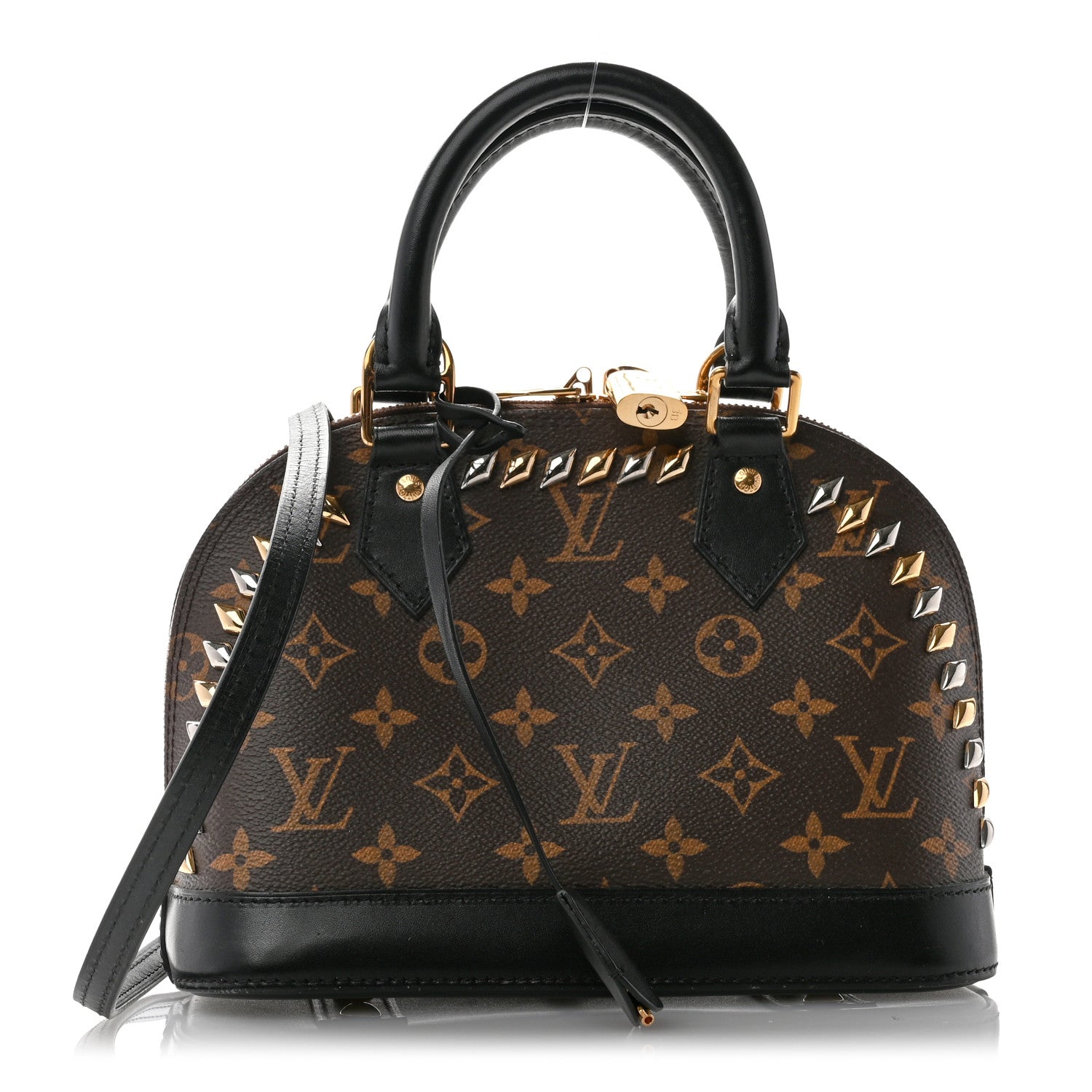 Louis Vuitton MACASSAR STUDDED ALMA BB Monogram Handbag