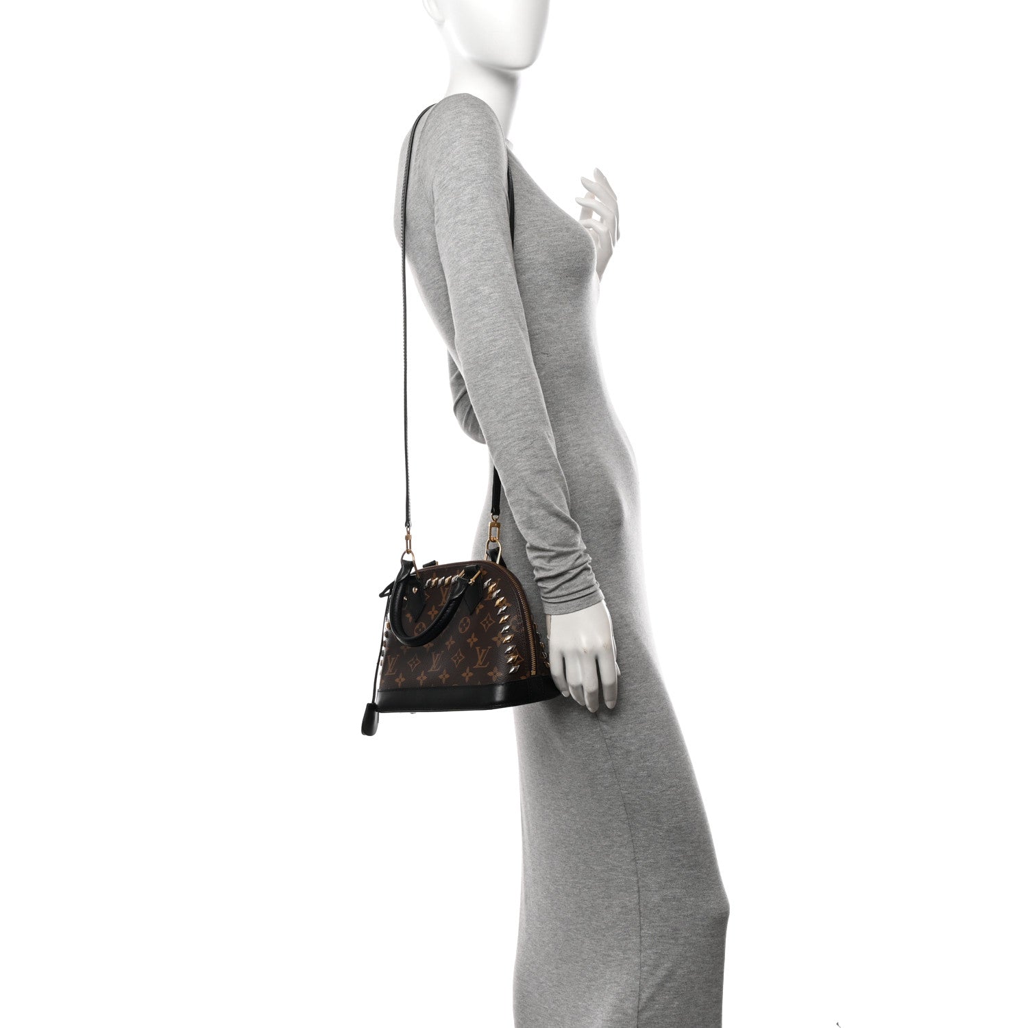 Louis Vuitton MACASSAR STUDDED ALMA BB Monogram Handbag