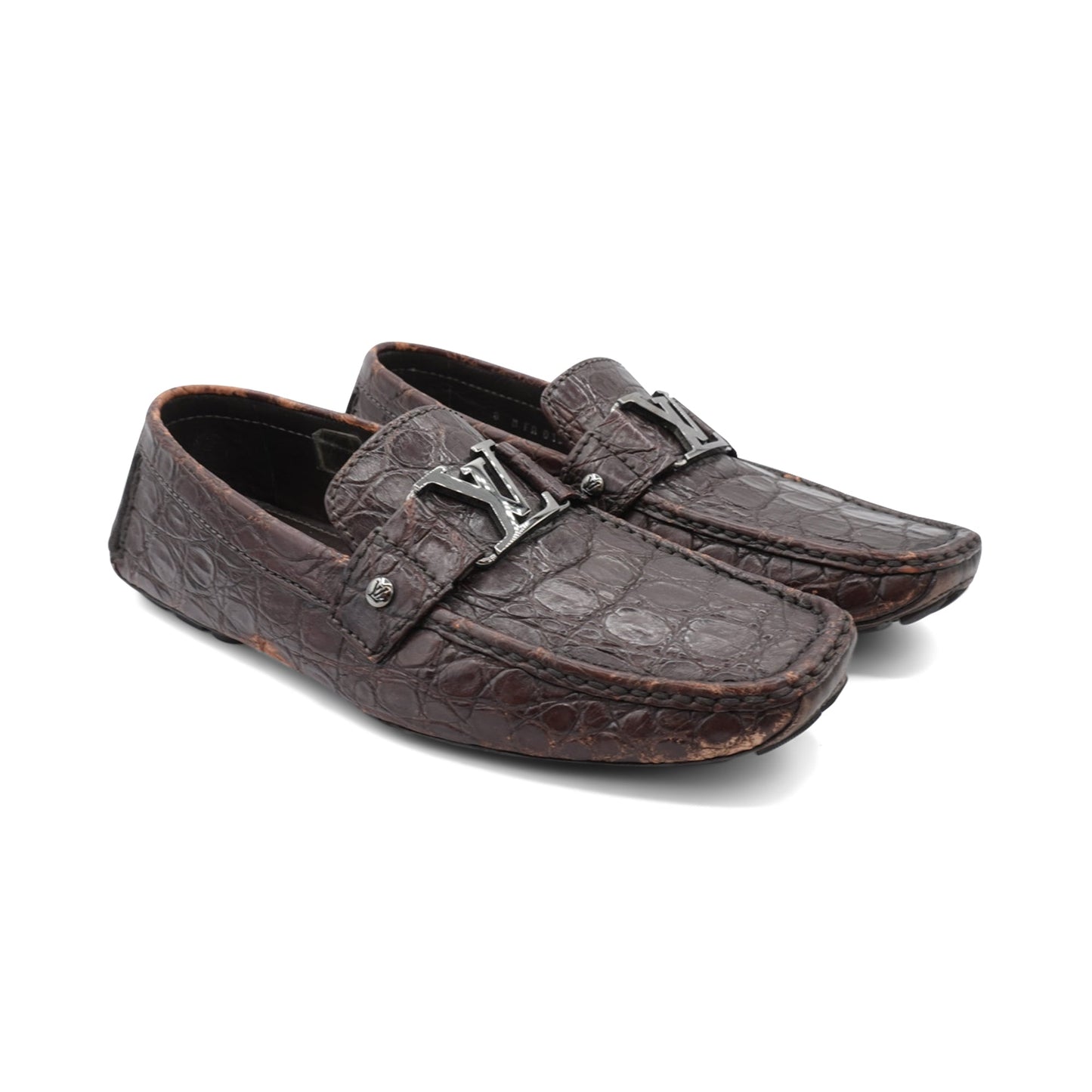 Louis Vuitton 'Monte Carlo' Crocodile Loafers - Men's 8