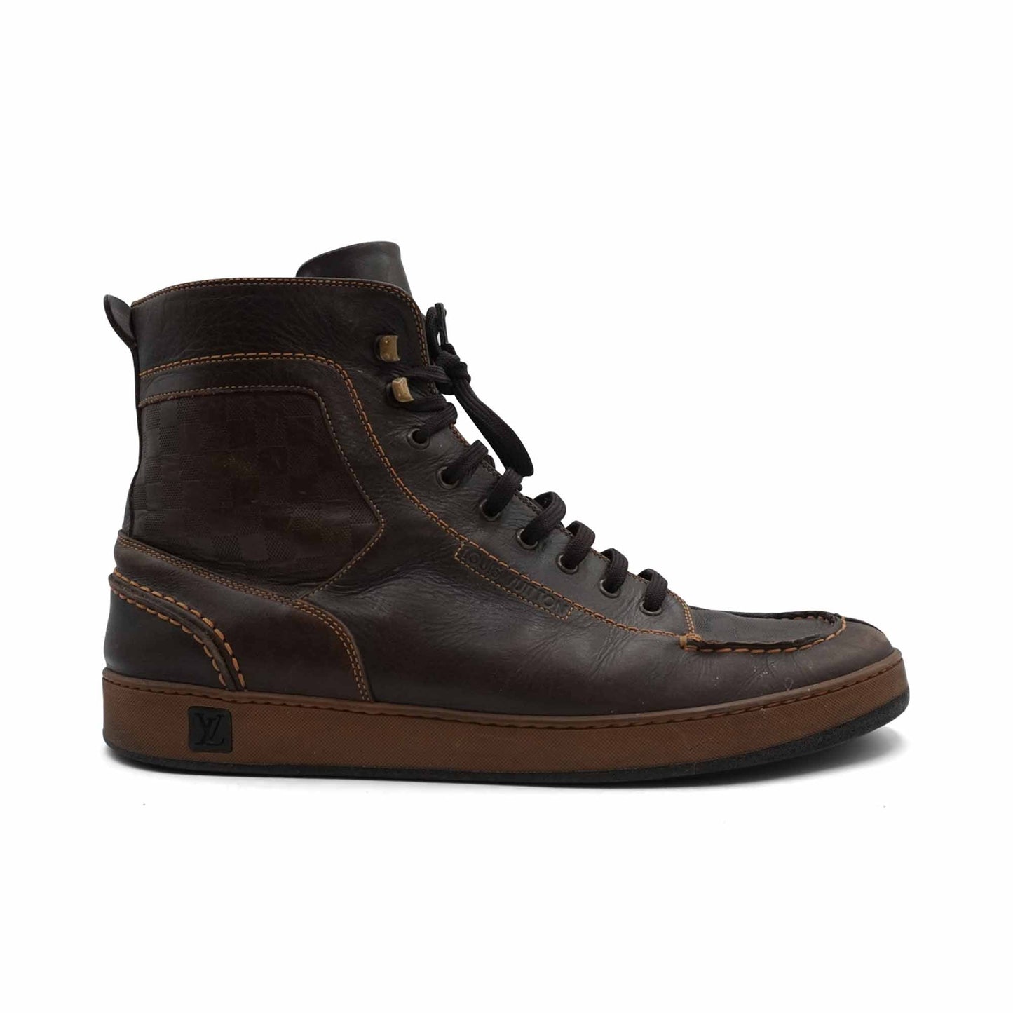 Louis Vuitton 'Petit Damier' Hightop Sneakers - Men's 10
