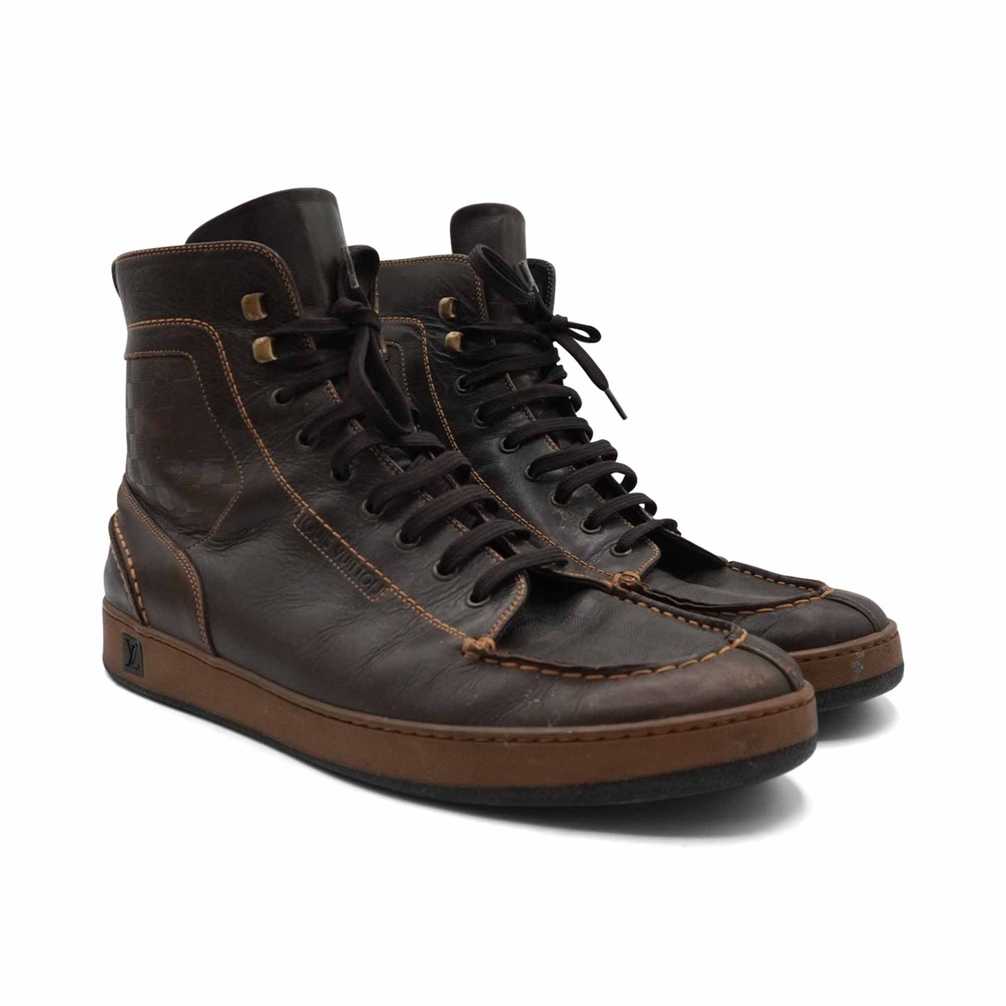 Louis Vuitton 'Petit Damier' Hightop Sneakers - Men's 10