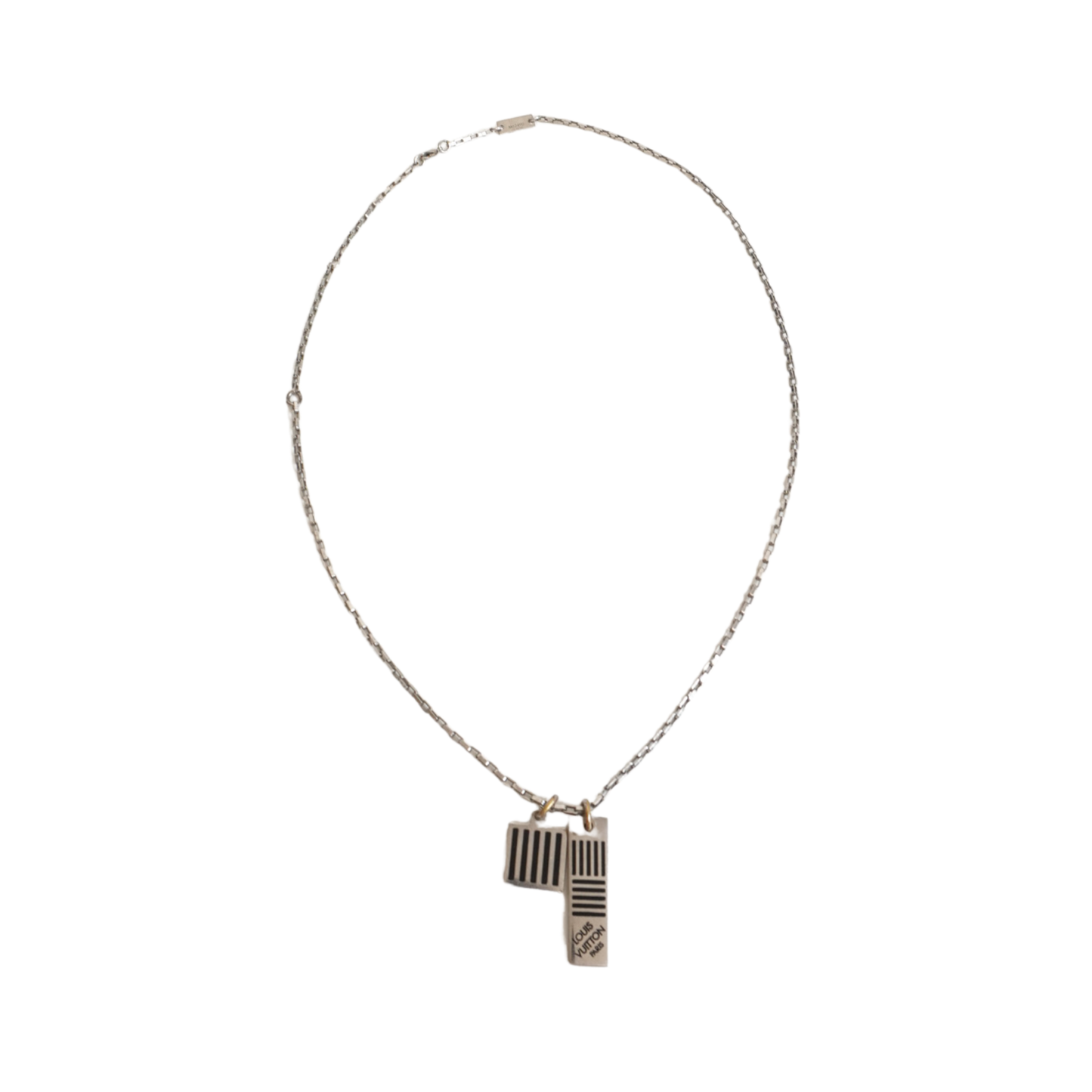 Louis Vuitton 'Damier Black' Pendant Necklace