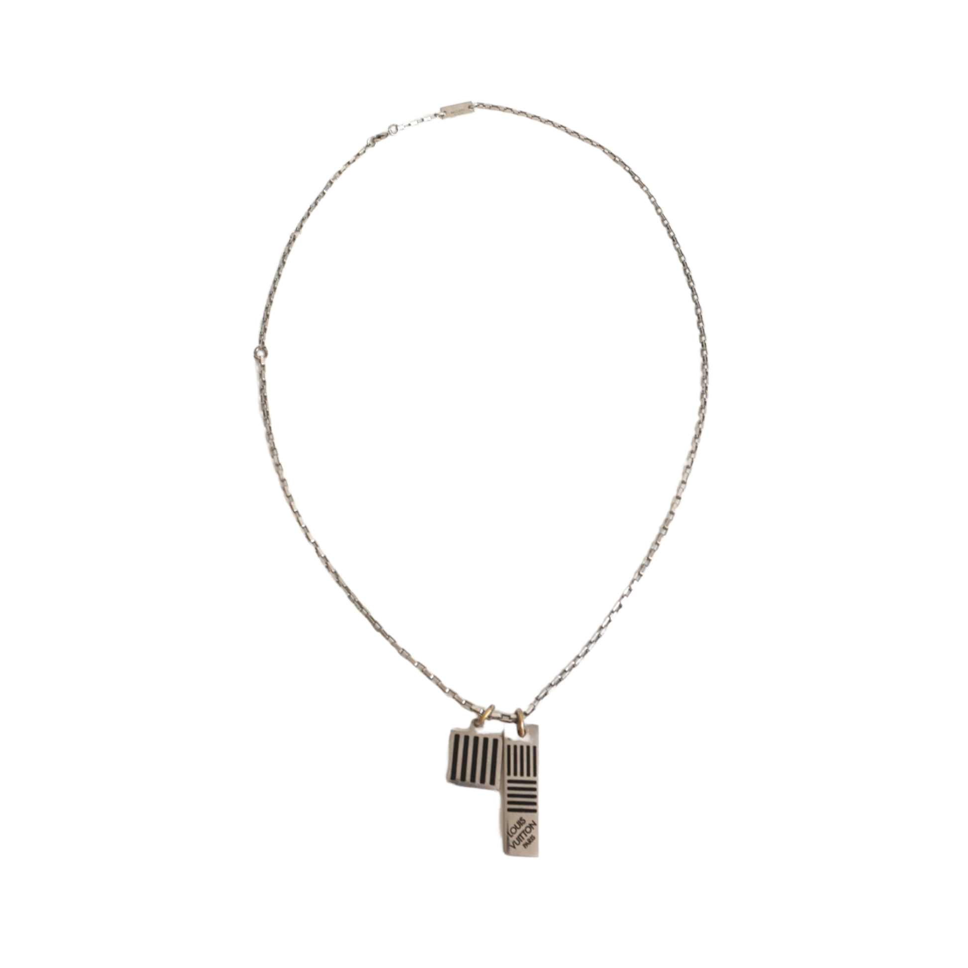 Louis Vuitton 'Damier Black' Pendant Necklace