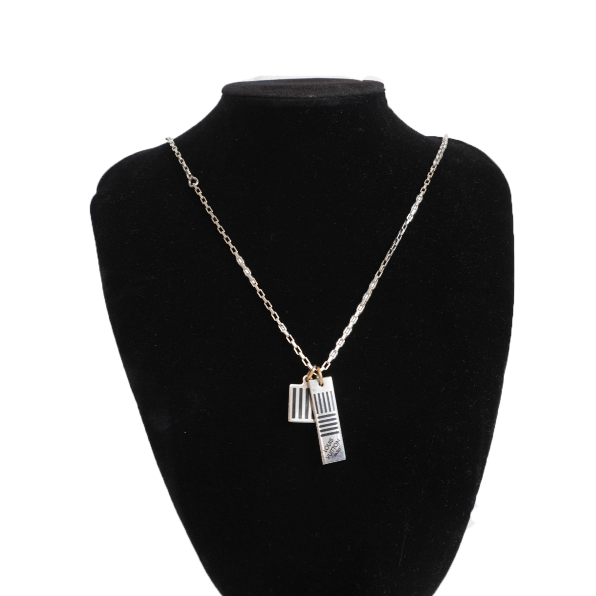 Louis Vuitton 'Damier Black' Pendant Necklace