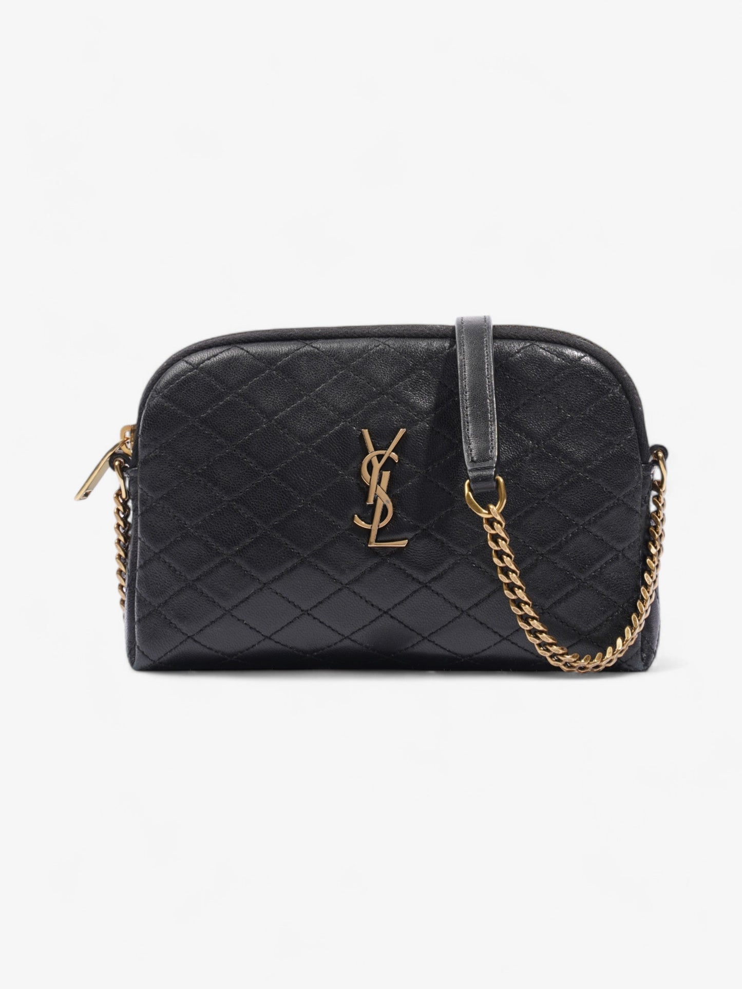 YSL Saint Laurent Gaby Crossbody Bag Leather Matelasse Black