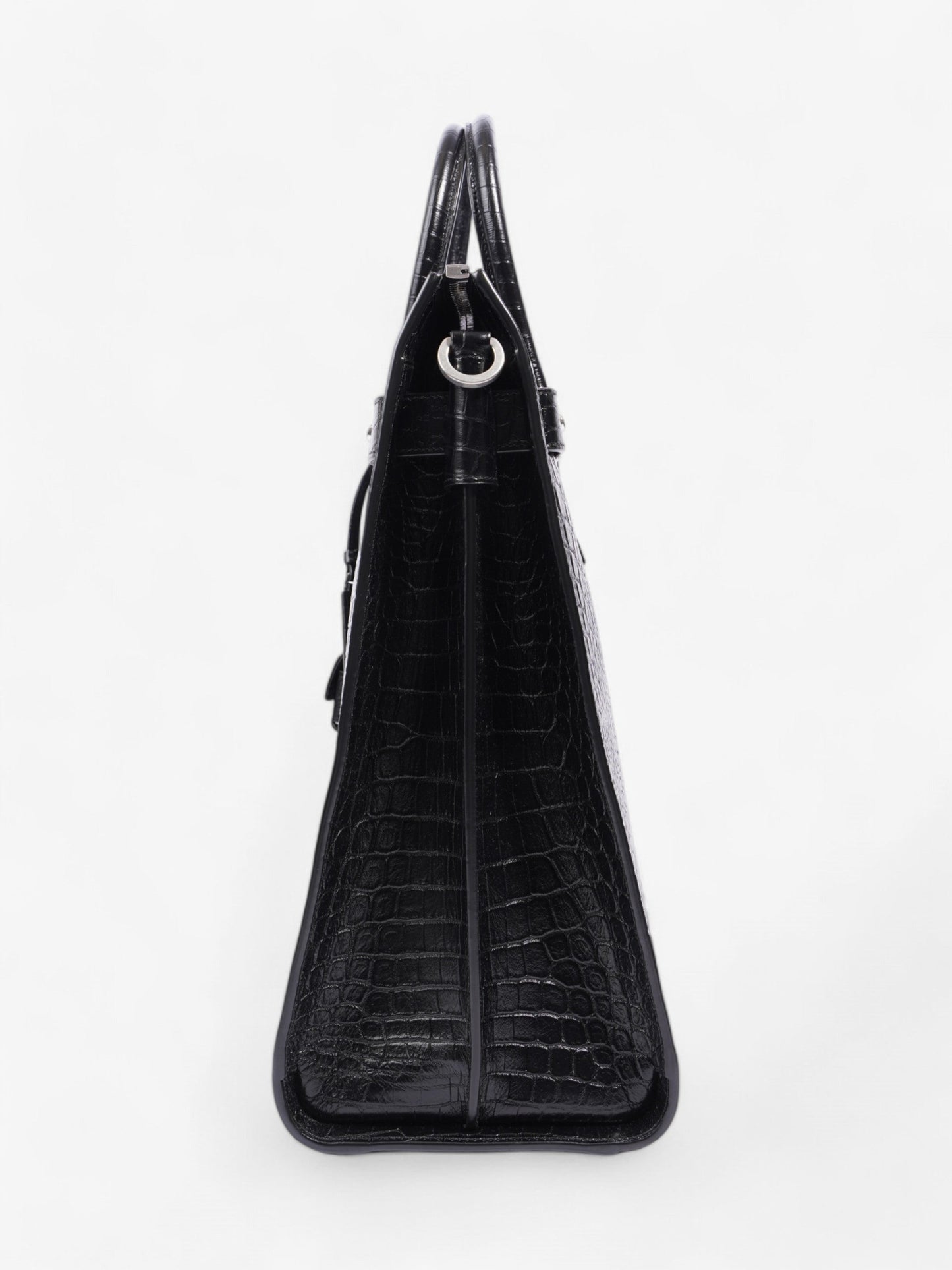 YSL Saint Laurent Sac De Jour North South Tote Bag Leather Black Embossed