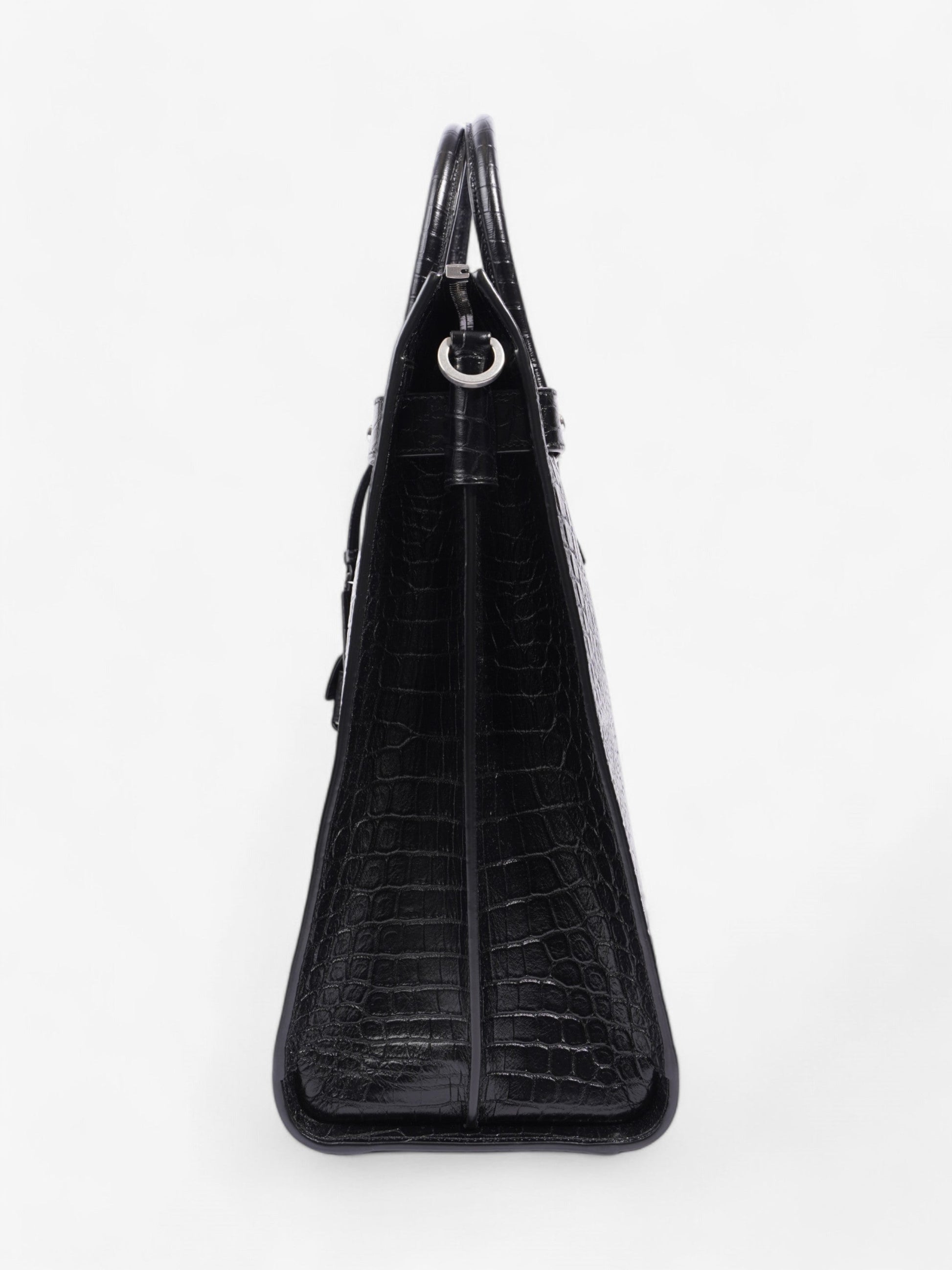 YSL Saint Laurent Sac De Jour North South Tote Bag Leather Black Embossed