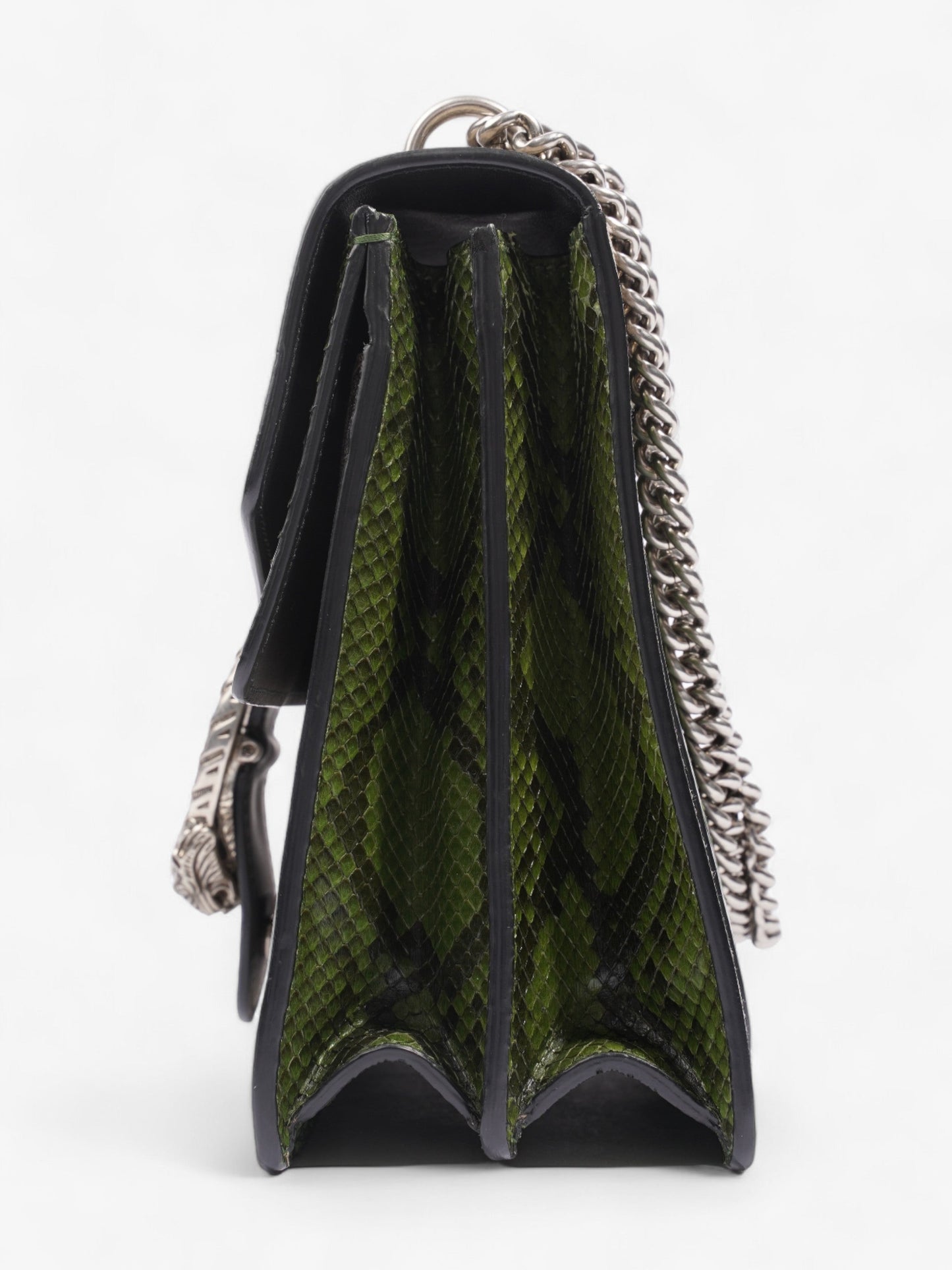 Gucci Dionysus Supreme Python Coated Shoulder Bag Canvas Green