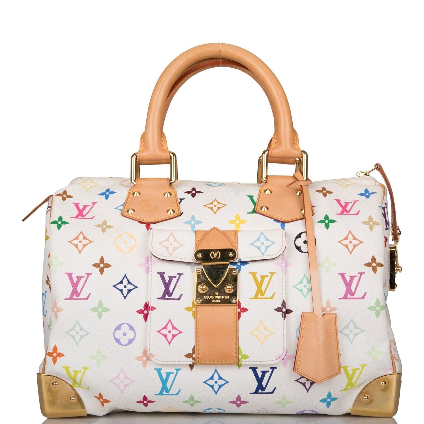 Louis Vuitton Monogram Multicolor White Speedy 30 ( - Excellent)