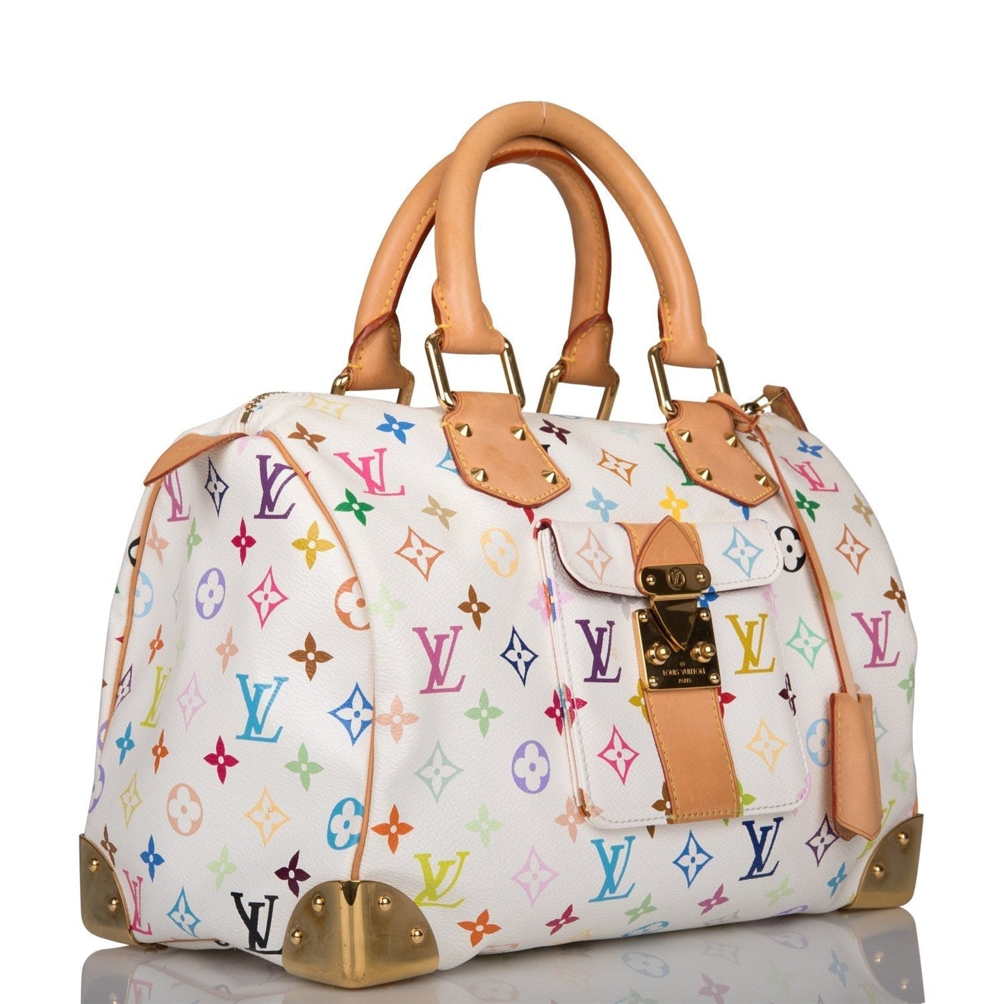 Louis Vuitton Monogram Multicolor White Speedy 30 ( - Excellent)