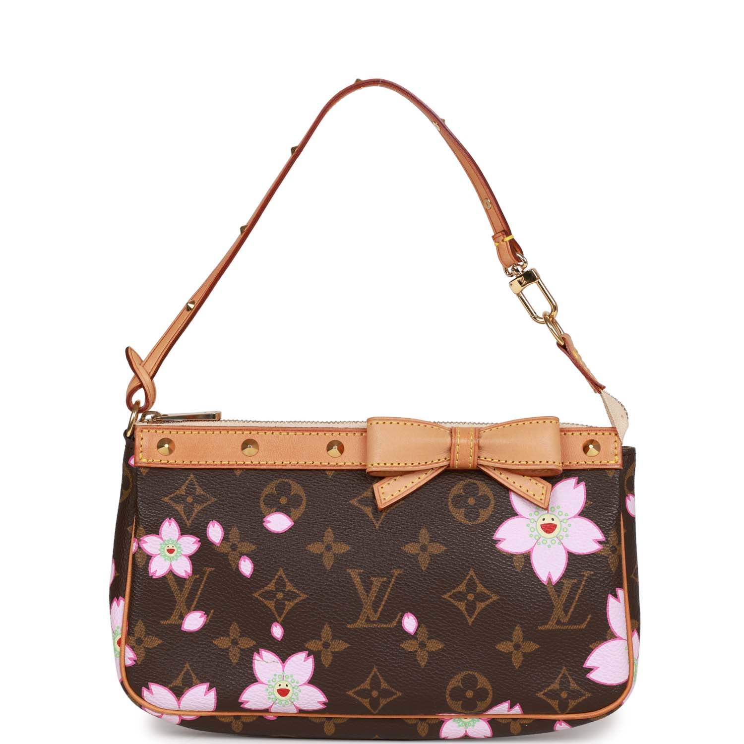   Louis Vuitton x Takashi Murakami Monogram Cherry Blossom Pochette Gold Hardware
