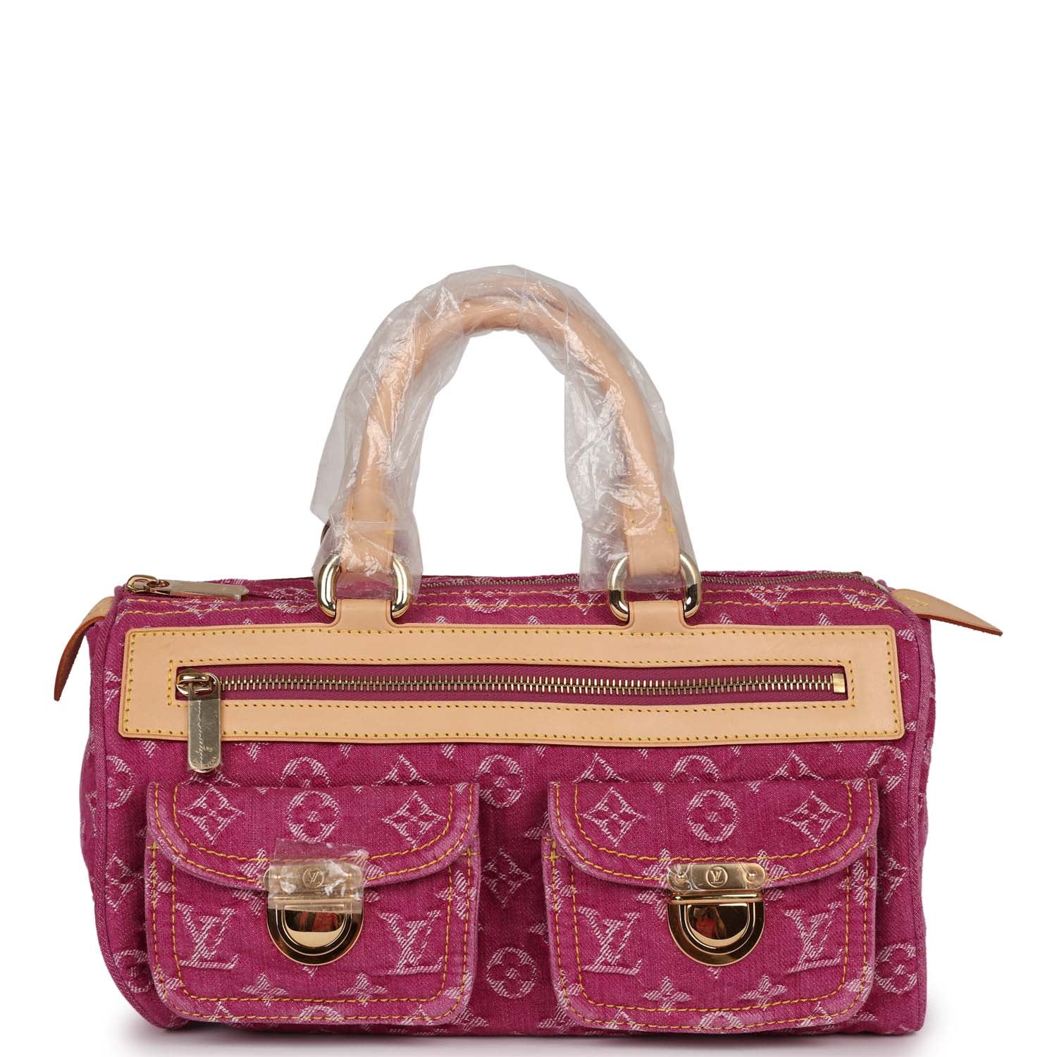   Louis Vuitton Neo Speedy Pink Denim Monogram Gold Hardware