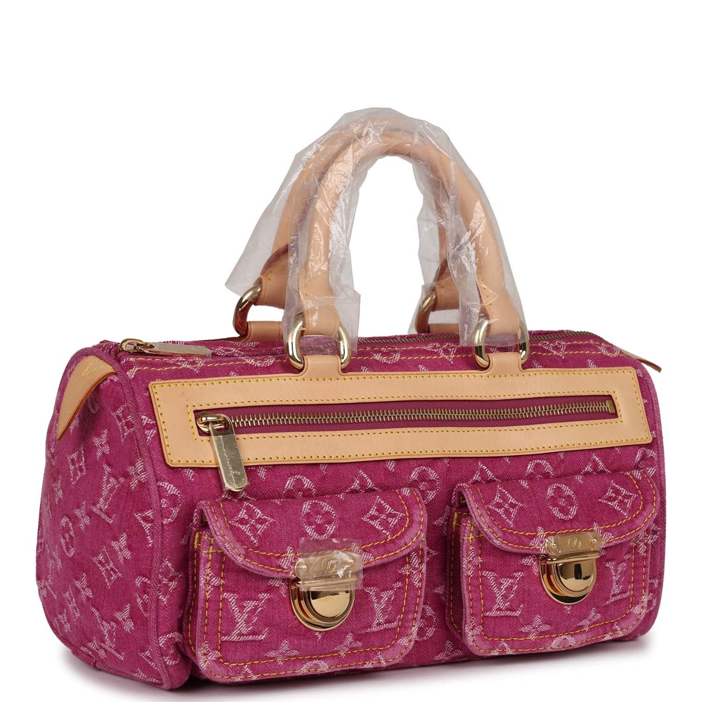   Louis Vuitton Neo Speedy Pink Denim Monogram Gold Hardware
