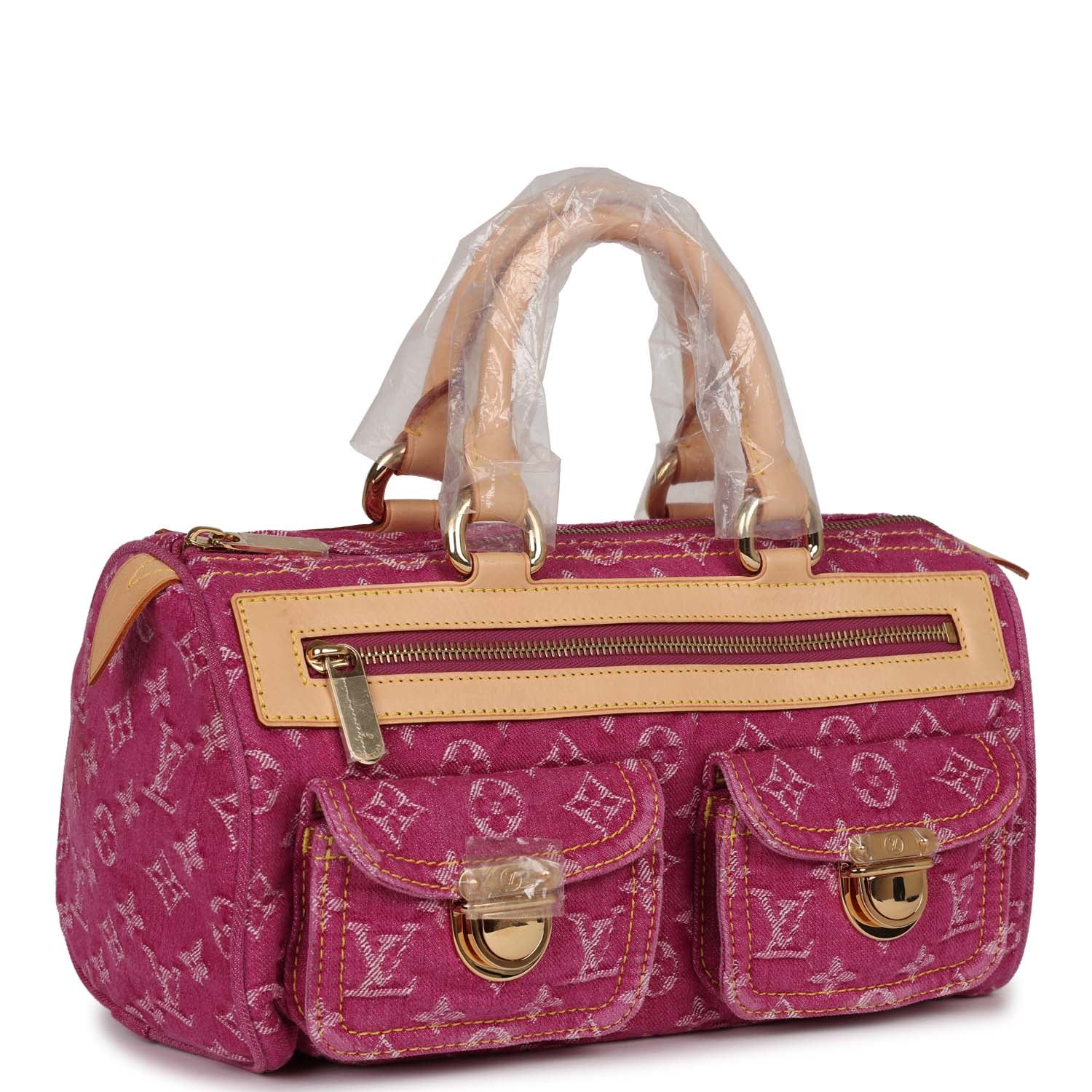   Louis Vuitton Neo Speedy Pink Denim Monogram Gold Hardware