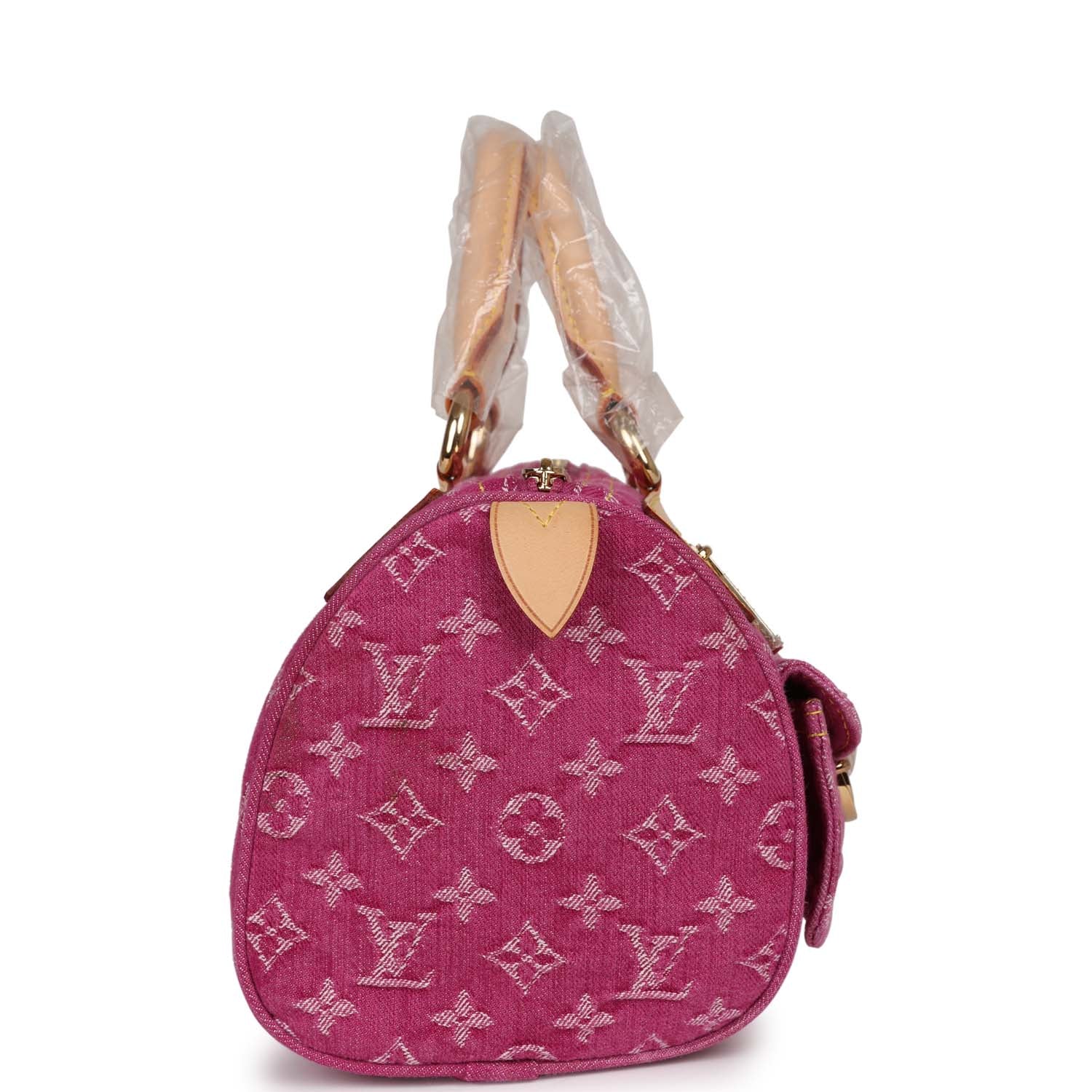   Louis Vuitton Neo Speedy Pink Denim Monogram Gold Hardware