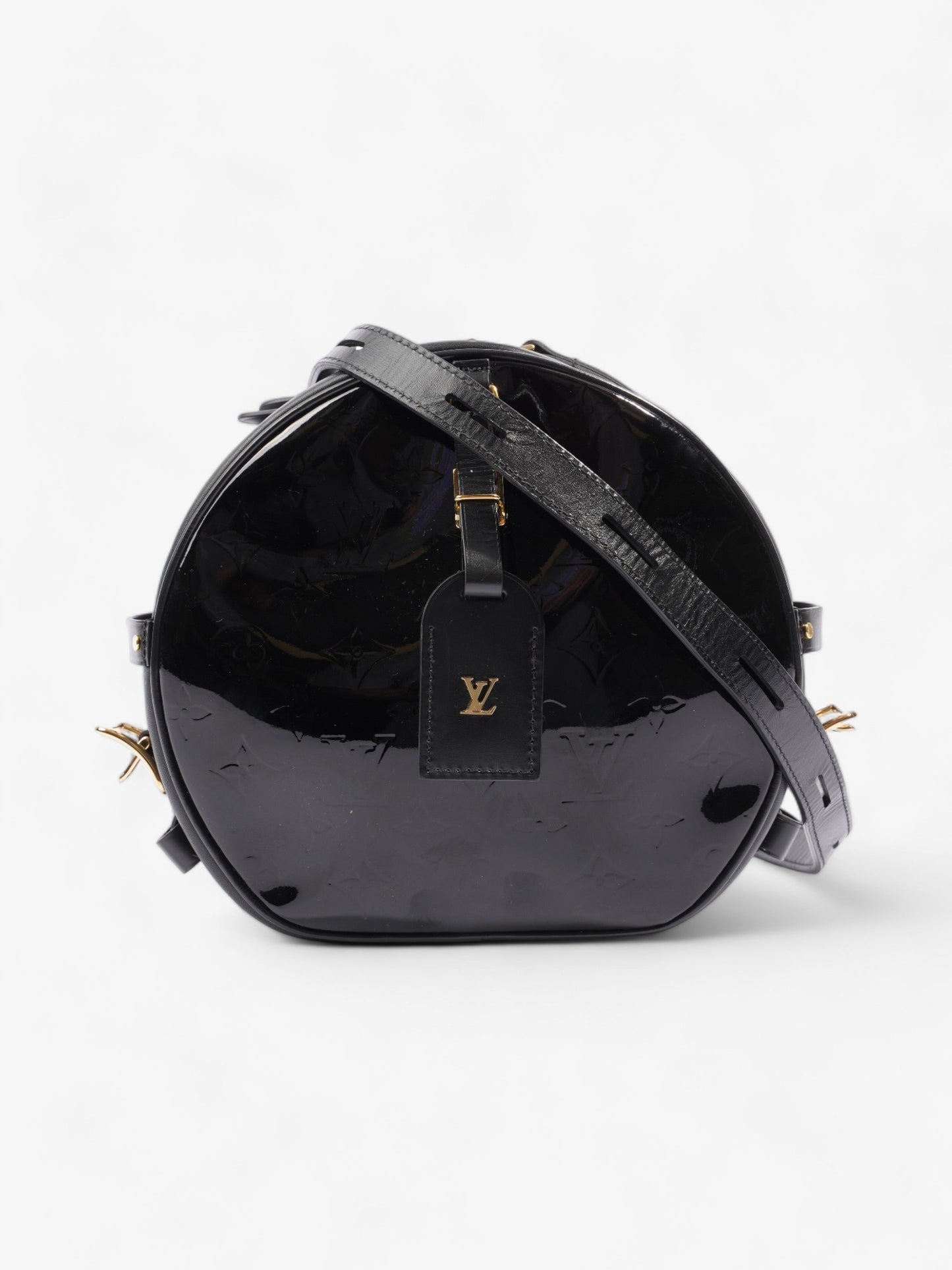 Louis Vuitton Boite Chapeau Souple Vernis Leather Black Handbag