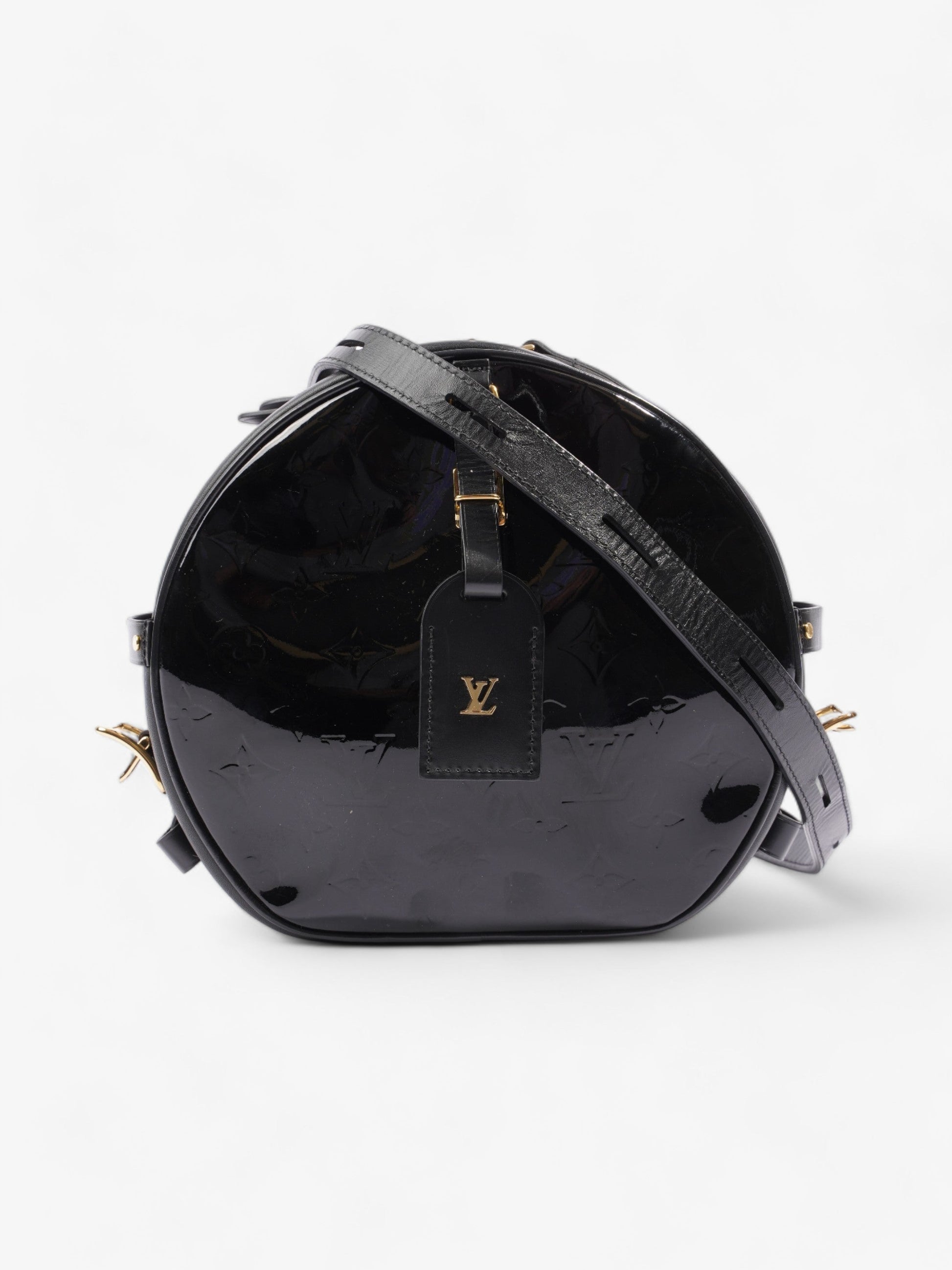 Louis Vuitton Boite Chapeau Souple Vernis Leather Black Handbag
