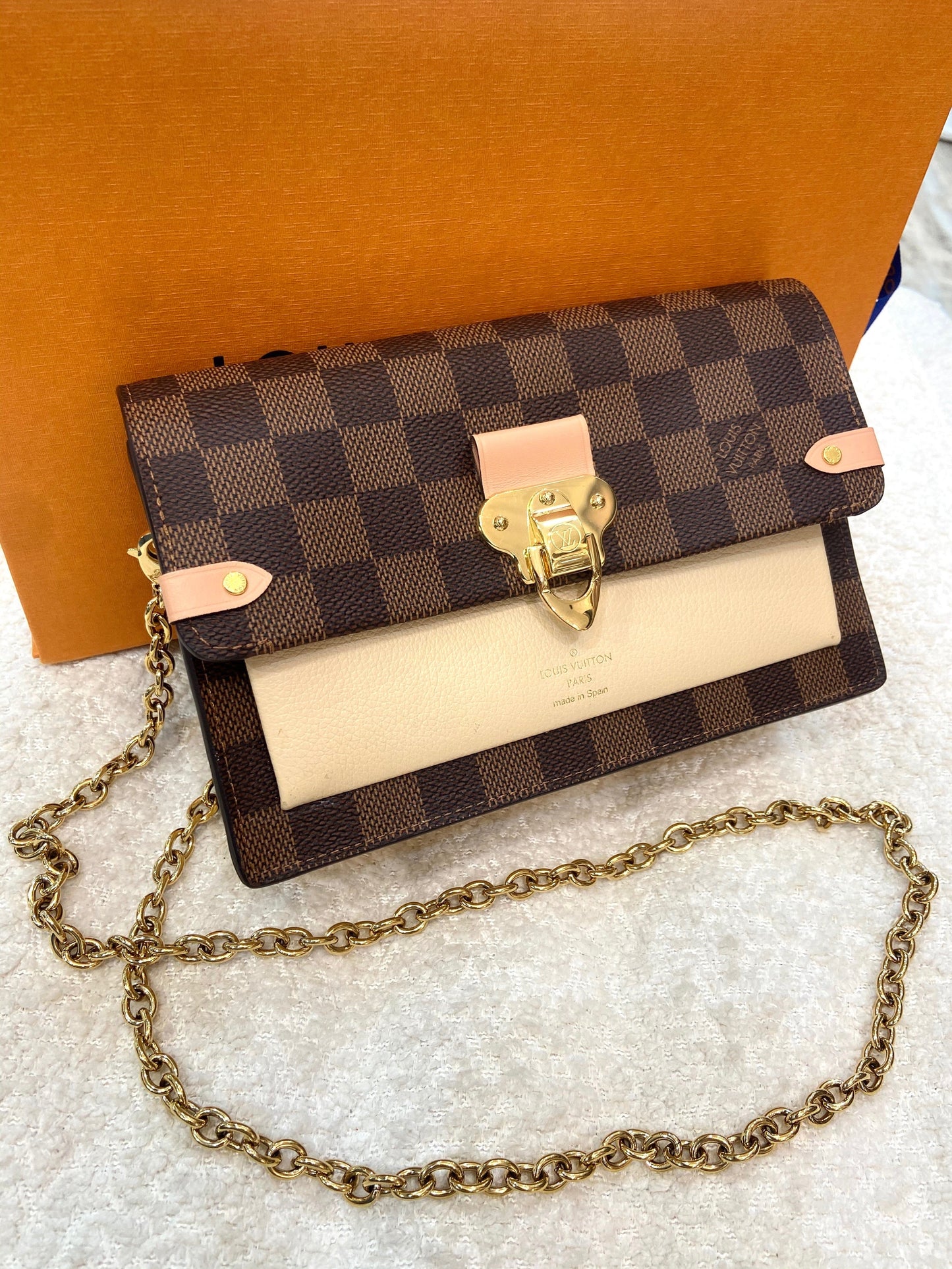 Louis Vuitton EBENE VAVIN ON CREAM Damier Wallet Case