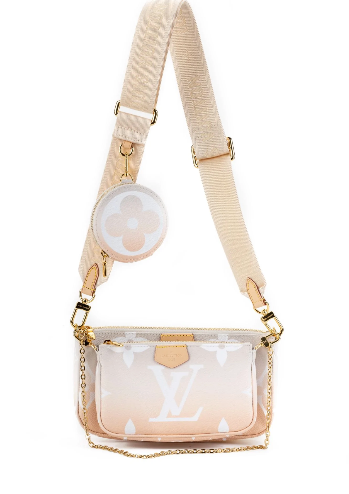 Louis Vuitton LIMITED EDITION BLUSH MULTI POCHETTE Clutch Bag