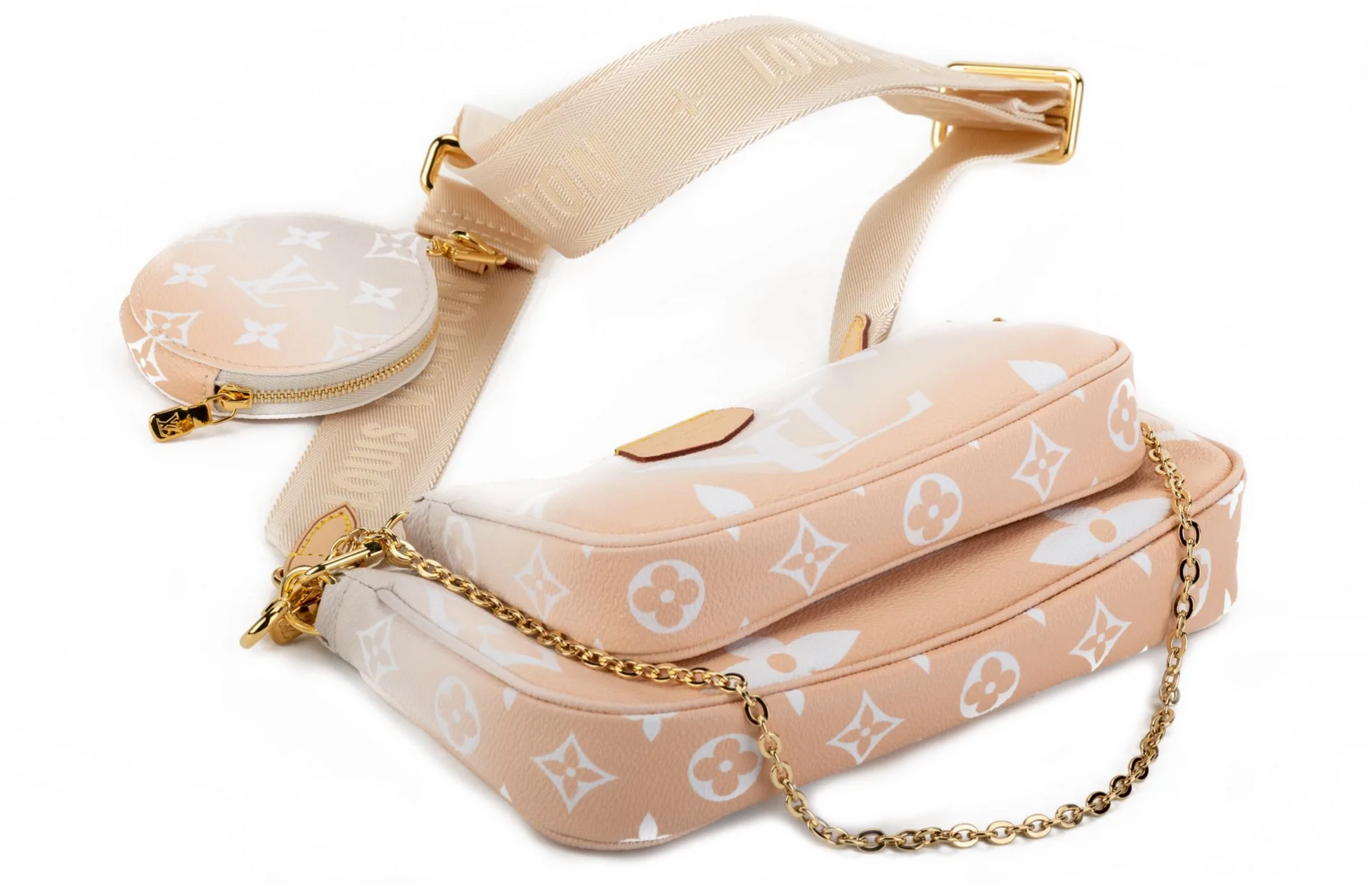 Louis Vuitton LIMITED EDITION BLUSH MULTI POCHETTE Clutch Bag