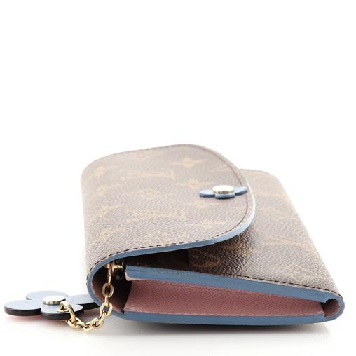 Louis Vuitton Bloom Flower Emilie Jean Monogram Blue Wallet Case
