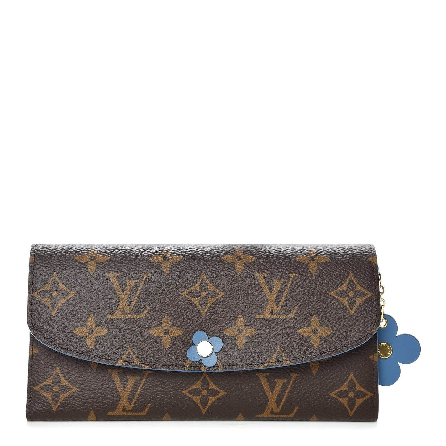 Louis Vuitton Bloom Flower Emilie Jean Monogram Blue Wallet Case
