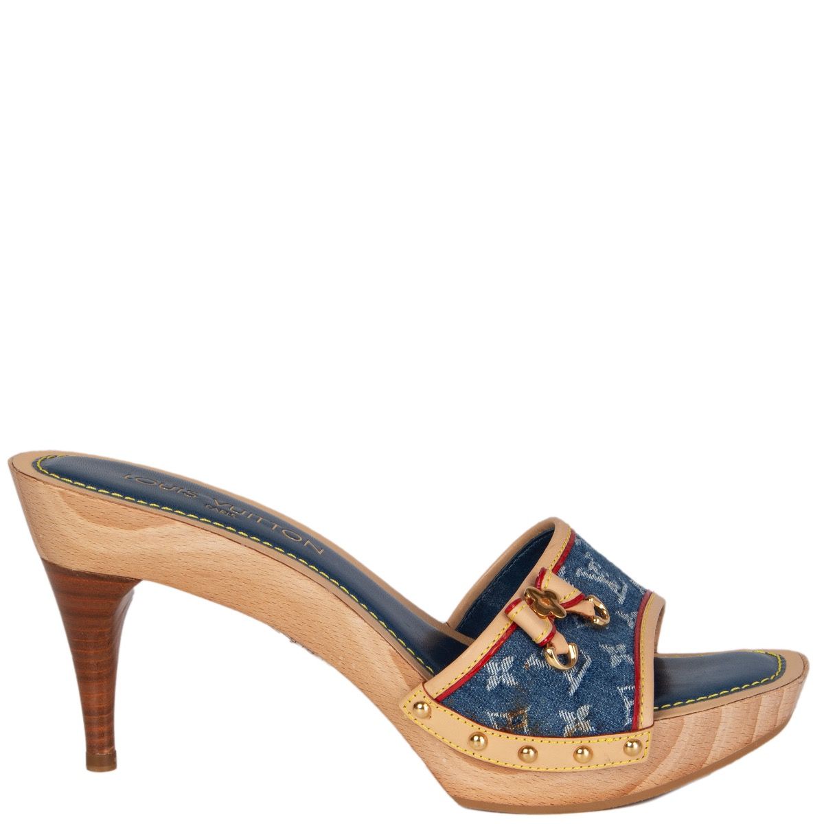 Louis Vuitton DENIM PLATFORM MULES Monogram Shoes