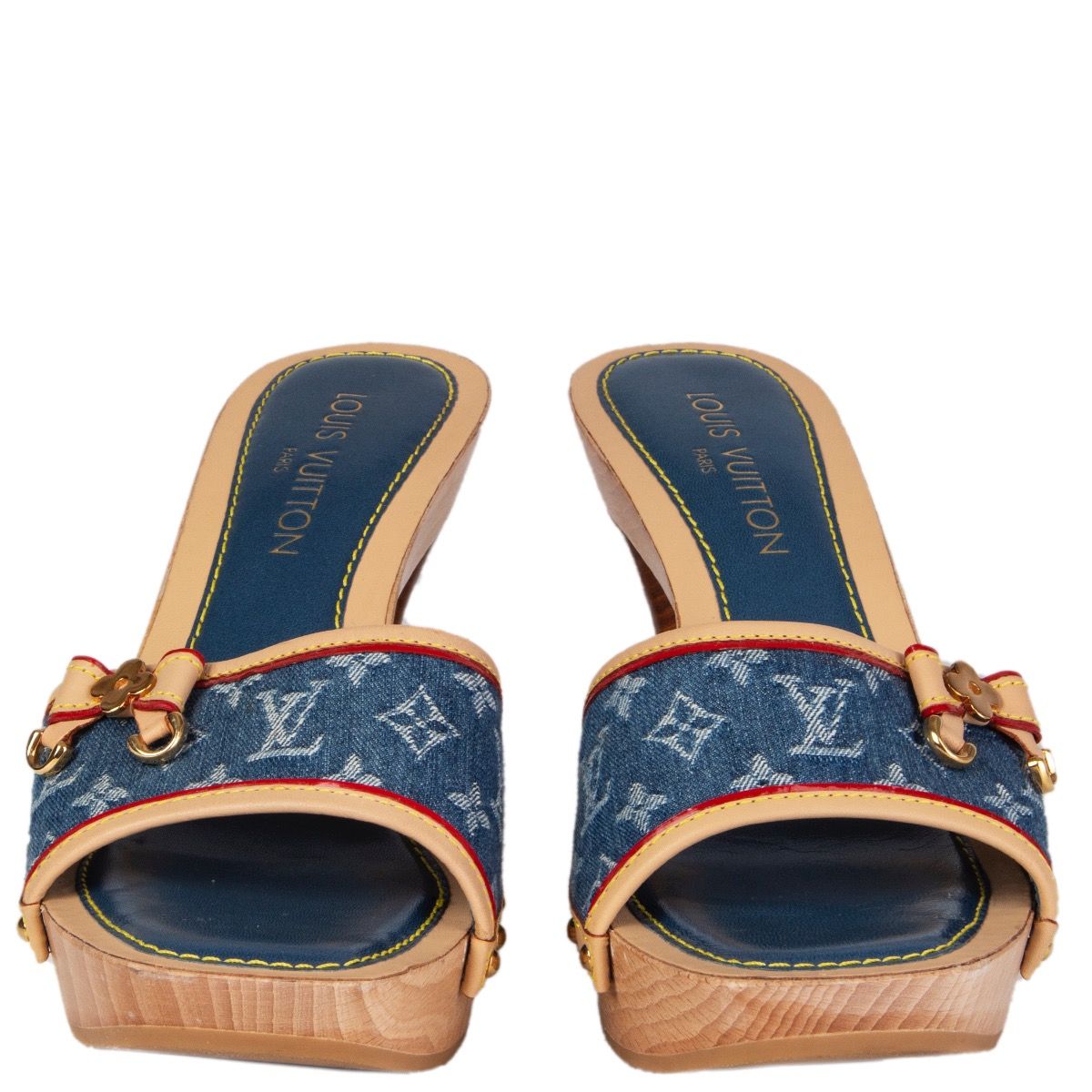 Louis Vuitton DENIM PLATFORM MULES Monogram Shoes