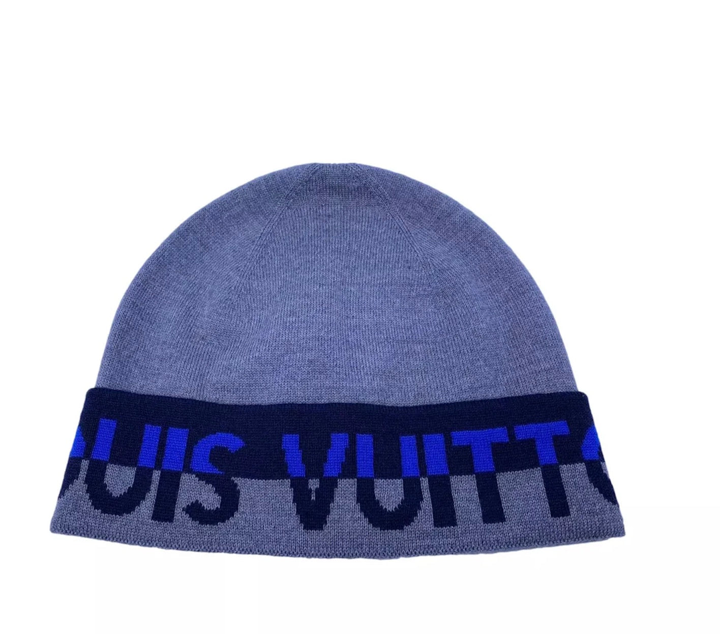Louis Vuitton HORIZON WOOL BEANIE HAT Blue Grey